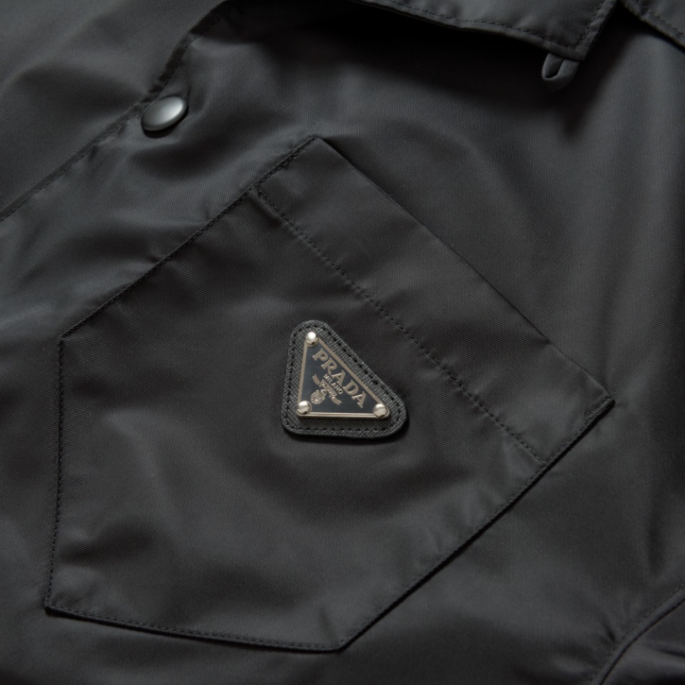 Prada Black Re-nylon Short-sleeved Shirt  - EUR FASHION