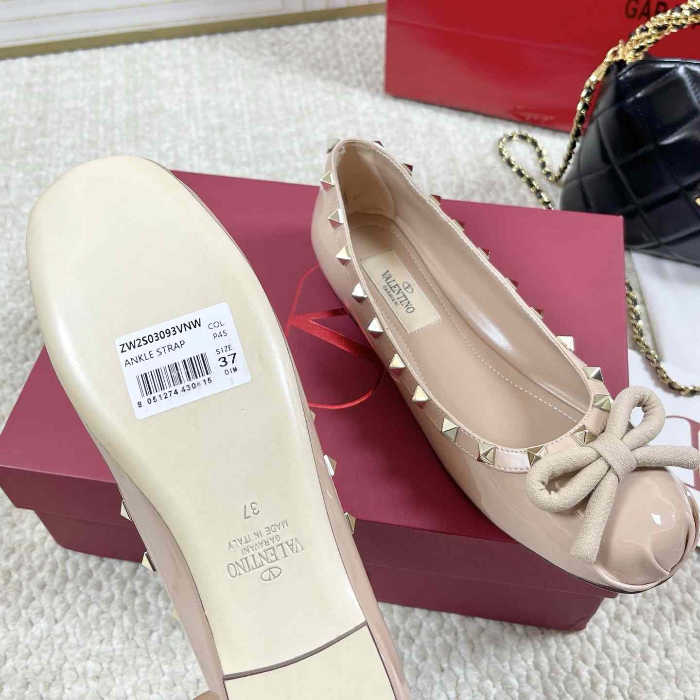 Valenti Rockstud Patent Leather Ballerina - EUR FASHION