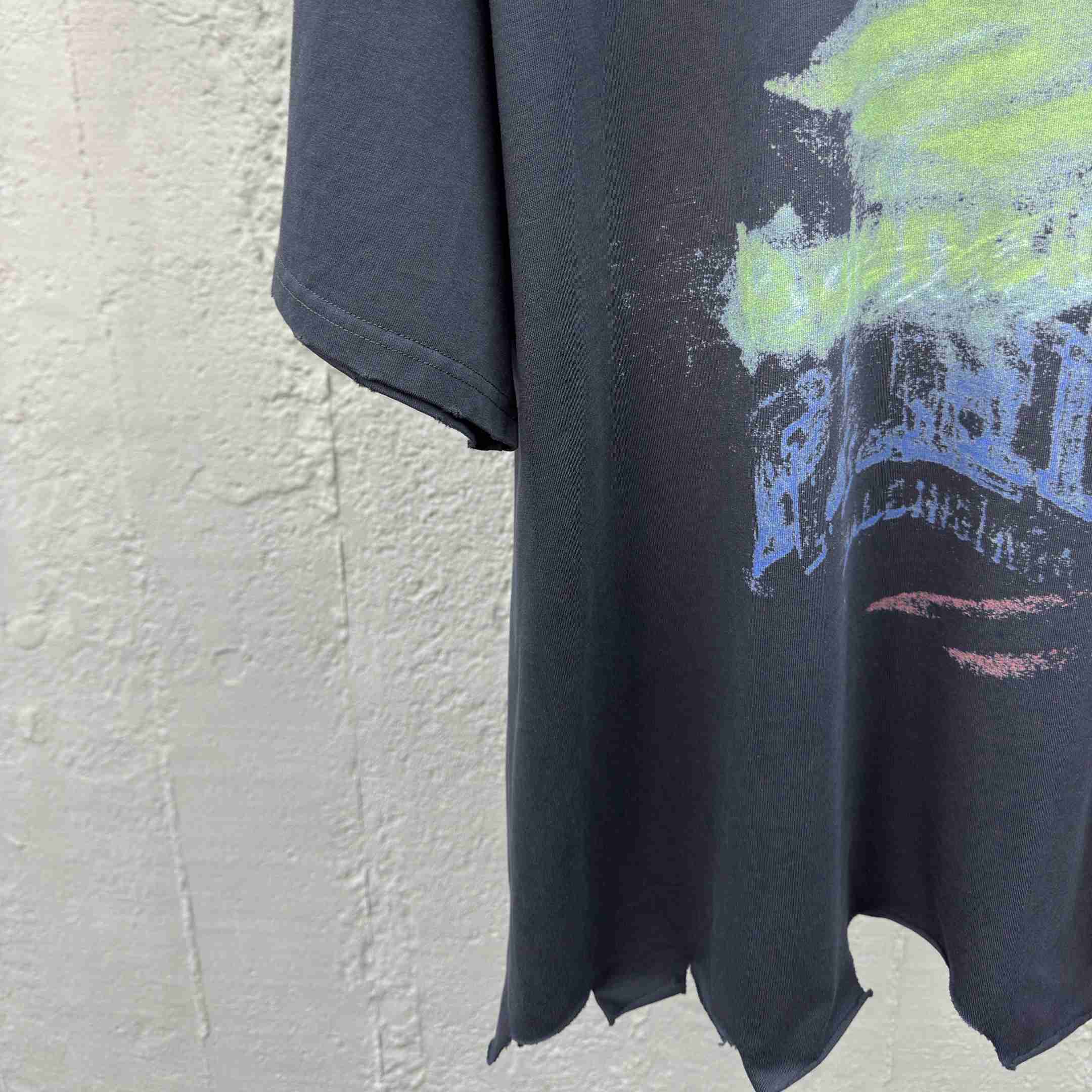 Balenciaga DIY Imprint Cropped T-Shirt In Washed Black Vintage Jersey - EUR FASHION