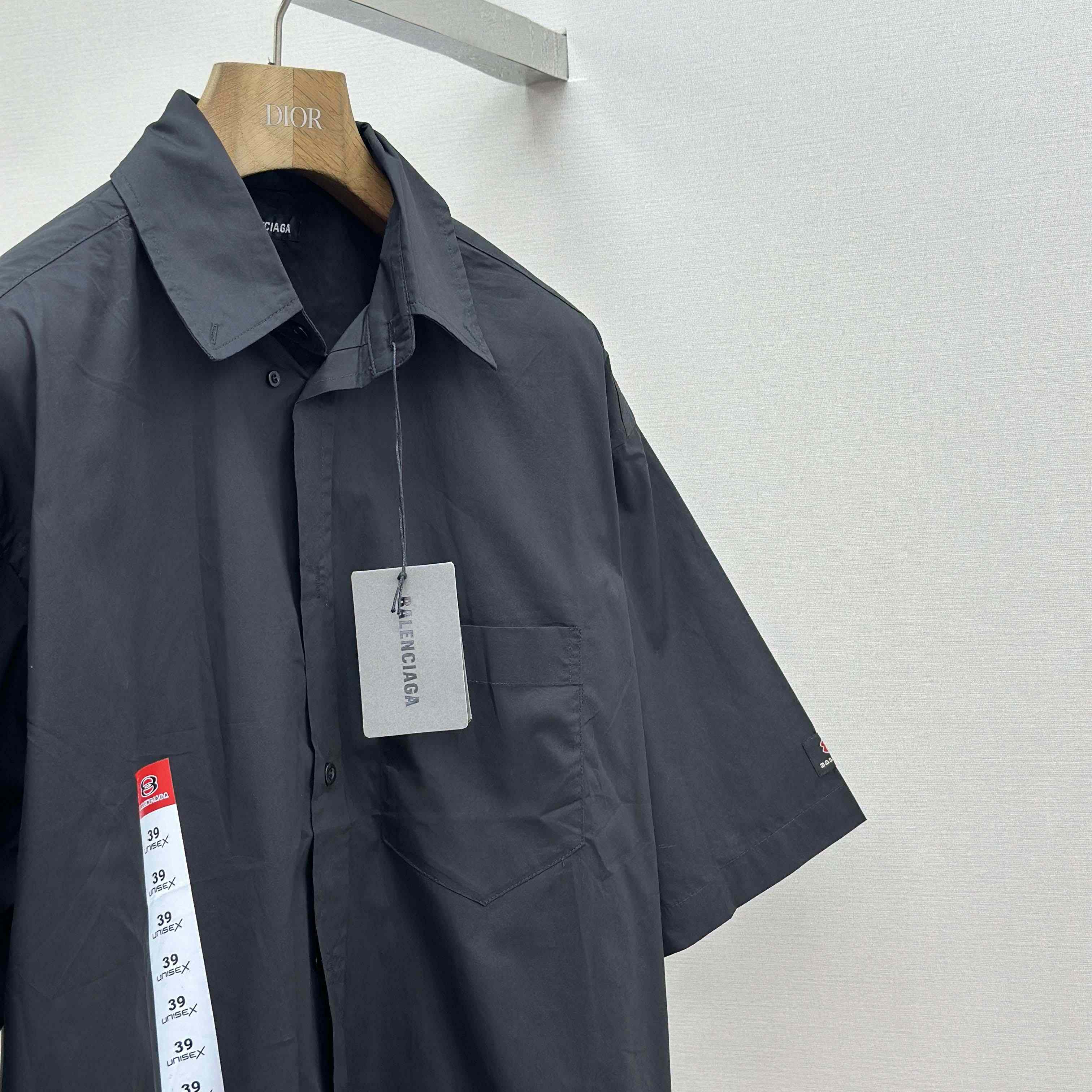 Balenciaga Workwear Short Sleeve Large Fit Shirt In Black - EUR FASHION