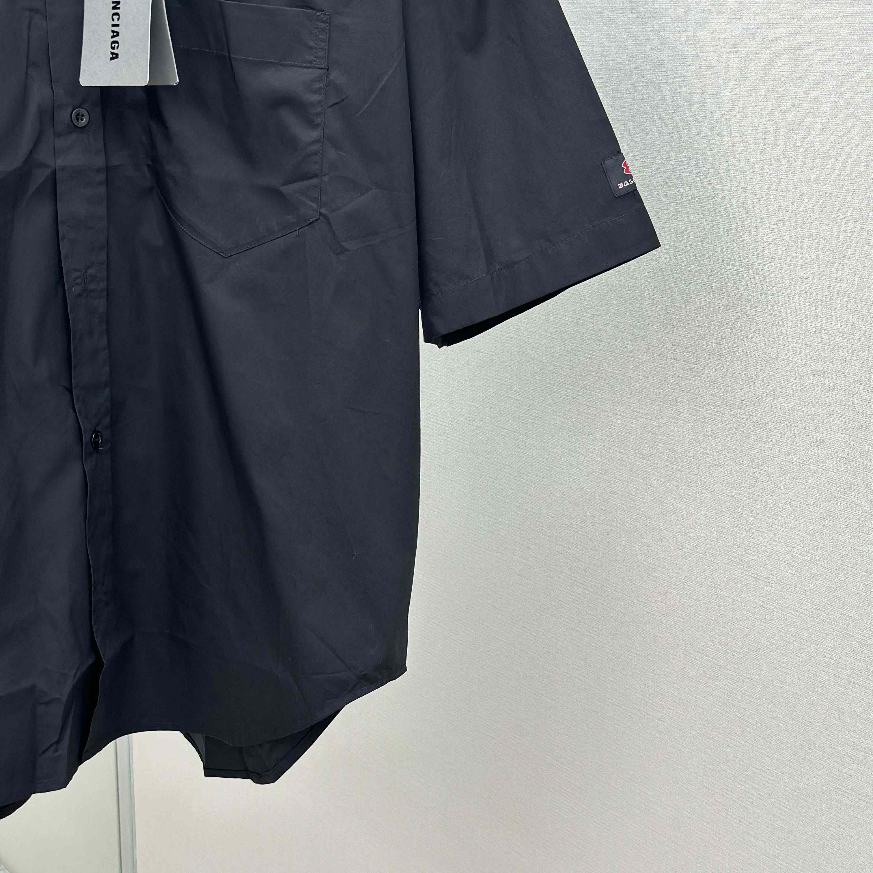 Balenciaga Workwear Short Sleeve Large Fit Shirt In Black - EUR FASHION