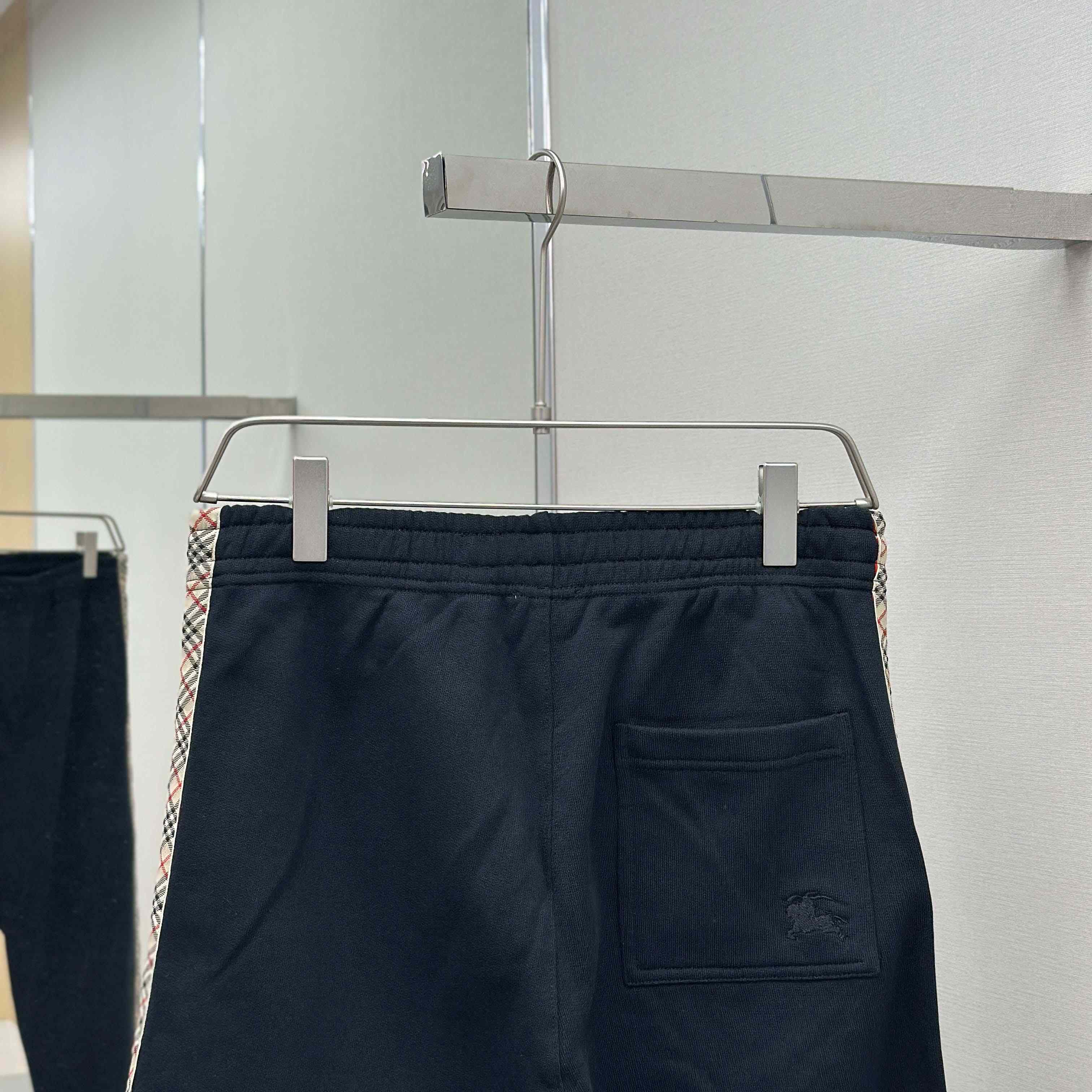 Burberry Check Trim Cotton Jogging Pants - EUR FASHION