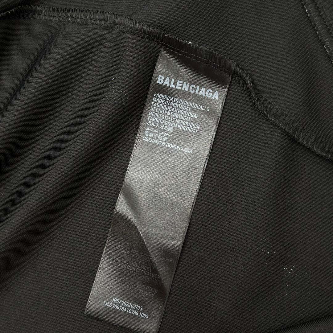 Balenciaga Paris Black Long Sleeve Soccer Jersey - EUR FASHION