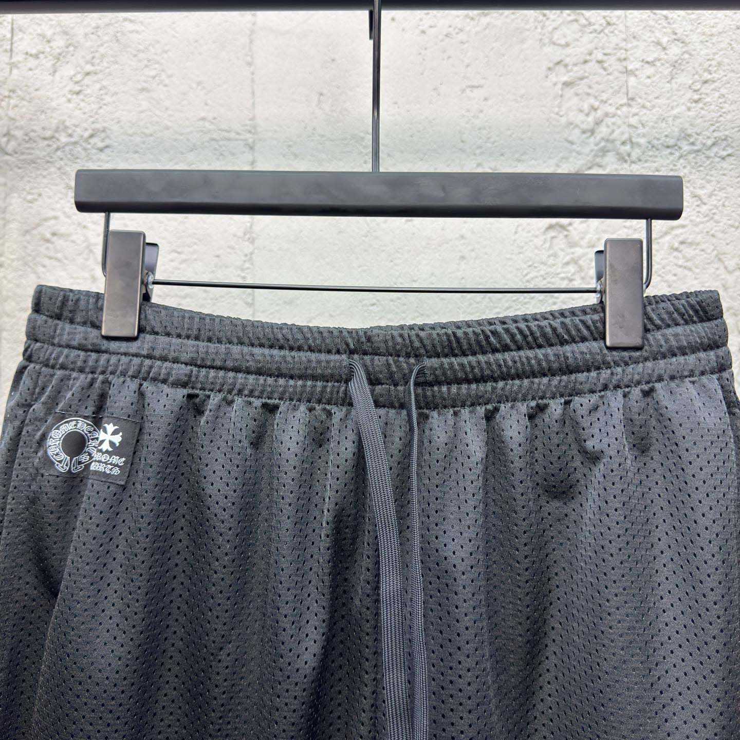 Chrome Hearts Sports Mesh Varsity Shorts Black - EUR FASHION