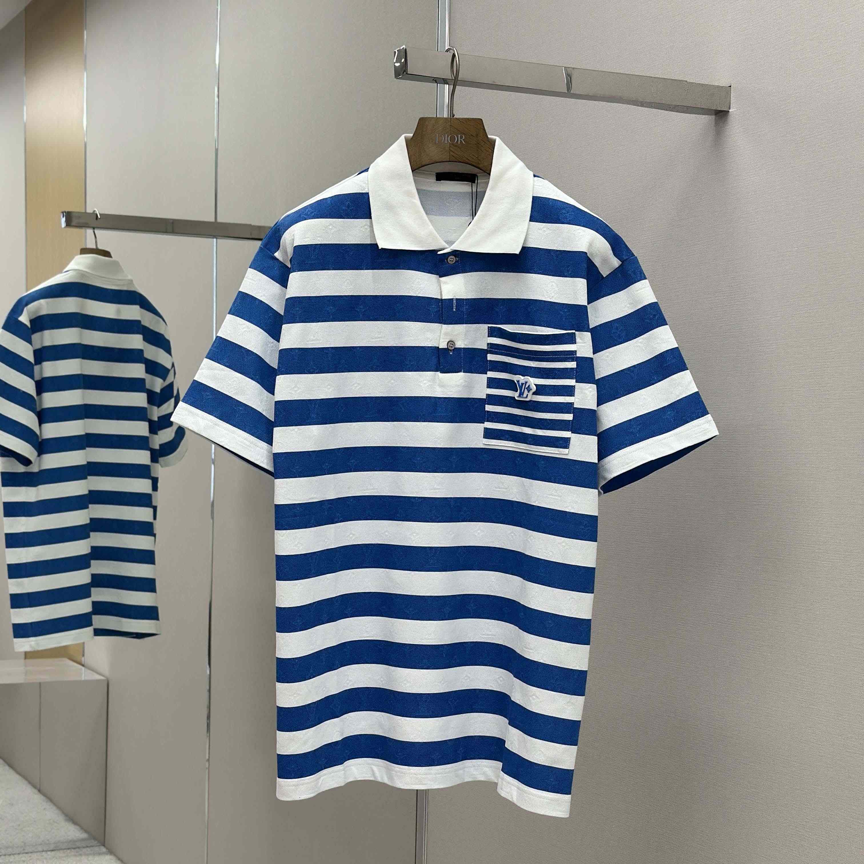 Louis Vuitton Monogram Striped Polo Shirt   1AHWB6 - EUR FASHION