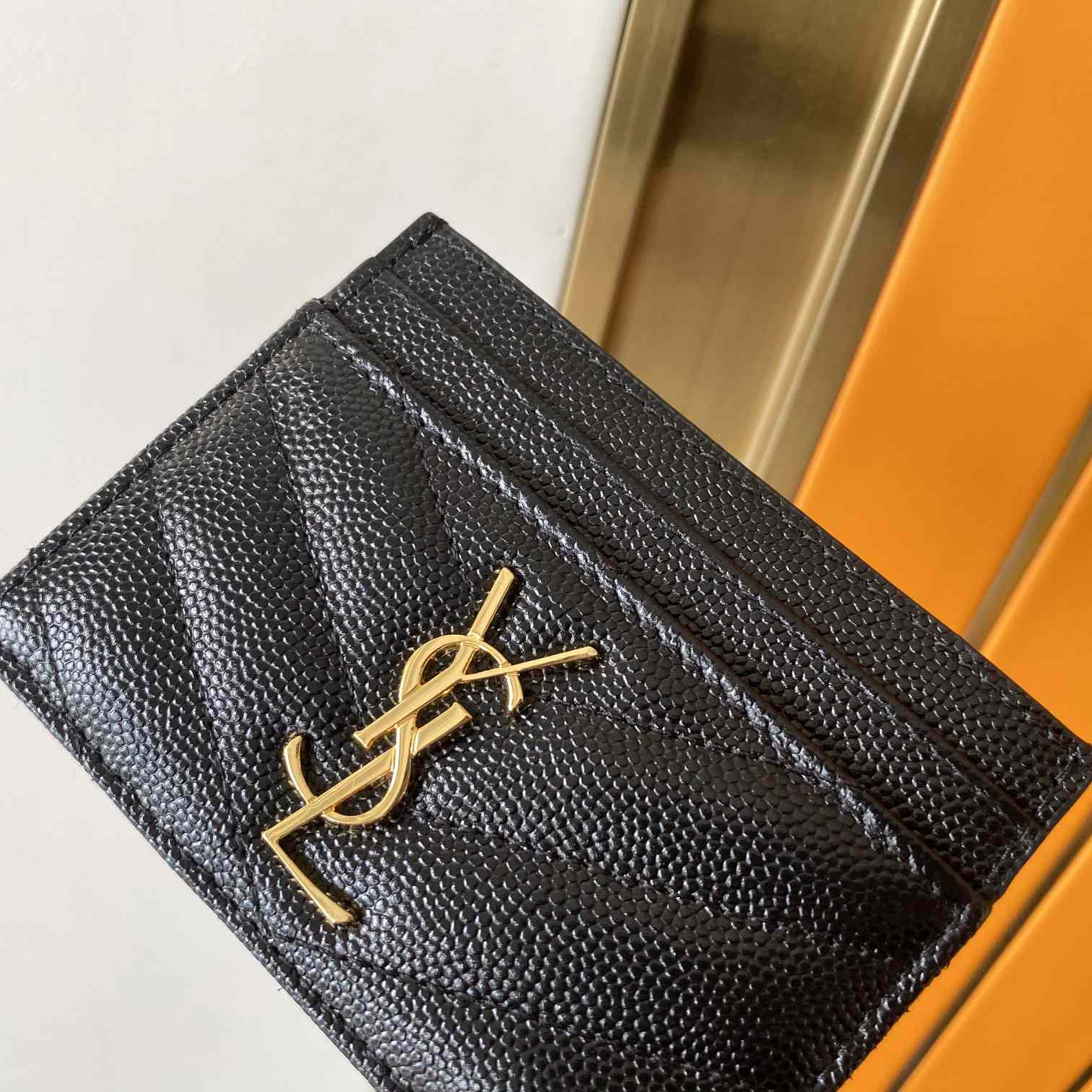 Saint Laurent Leather Card Wallet (10x7.5x0.5 cm) BB01  (50% Off Sale) - EUR FASHION