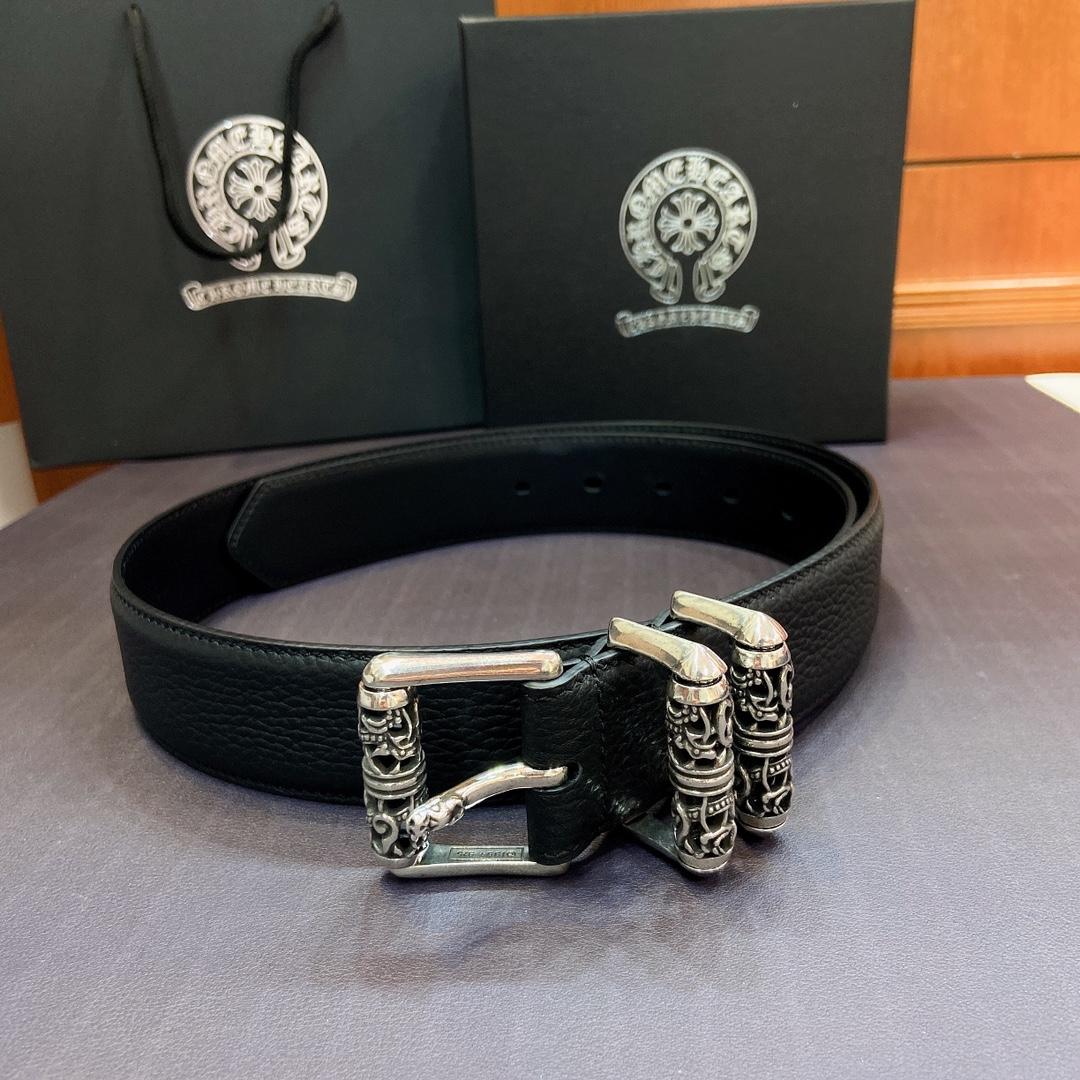 Chrome Hearts Leather Belt   - EUR FASHION