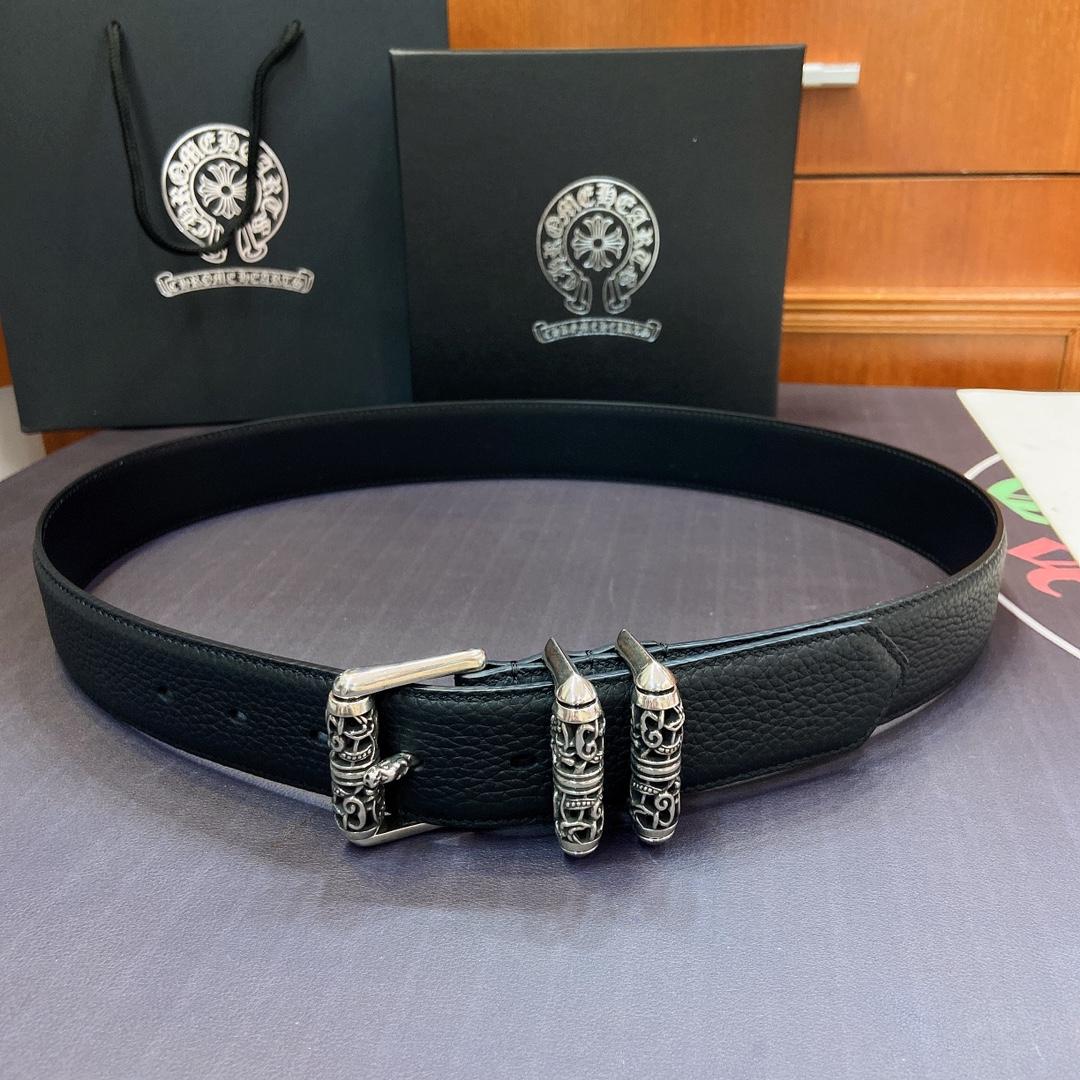 Chrome Hearts Leather Belt   - EUR FASHION