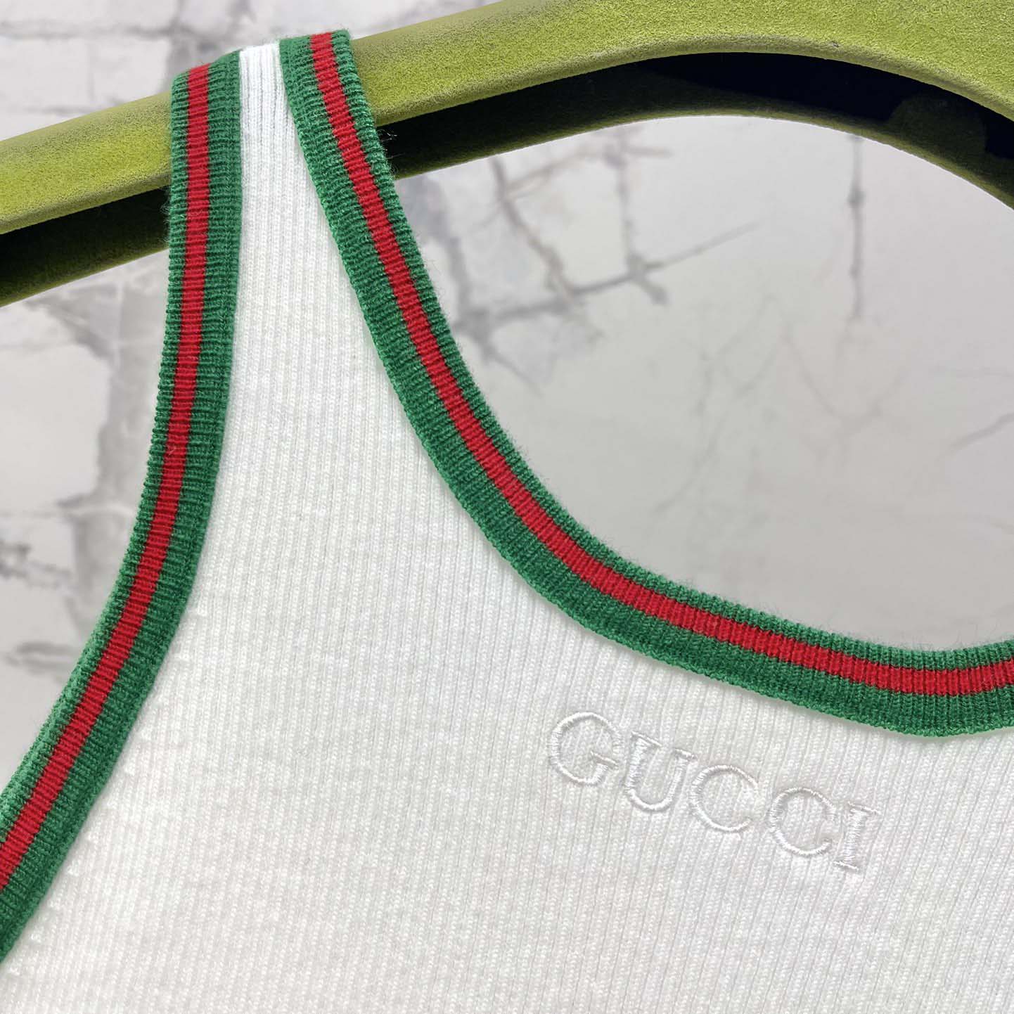 Gucci Cotton Rib Tank Top With Web - EUR FASHION