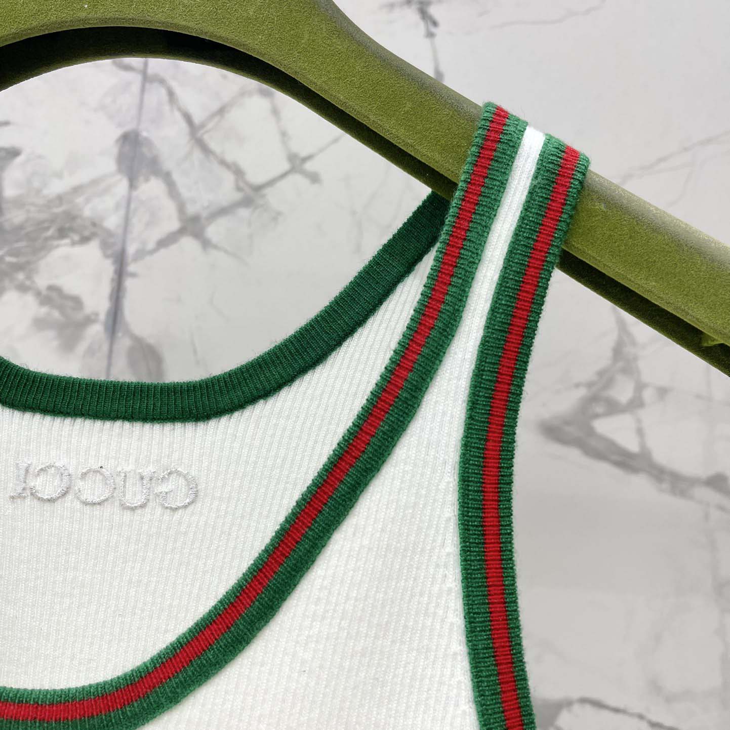 Gucci Cotton Rib Tank Top With Web - EUR FASHION