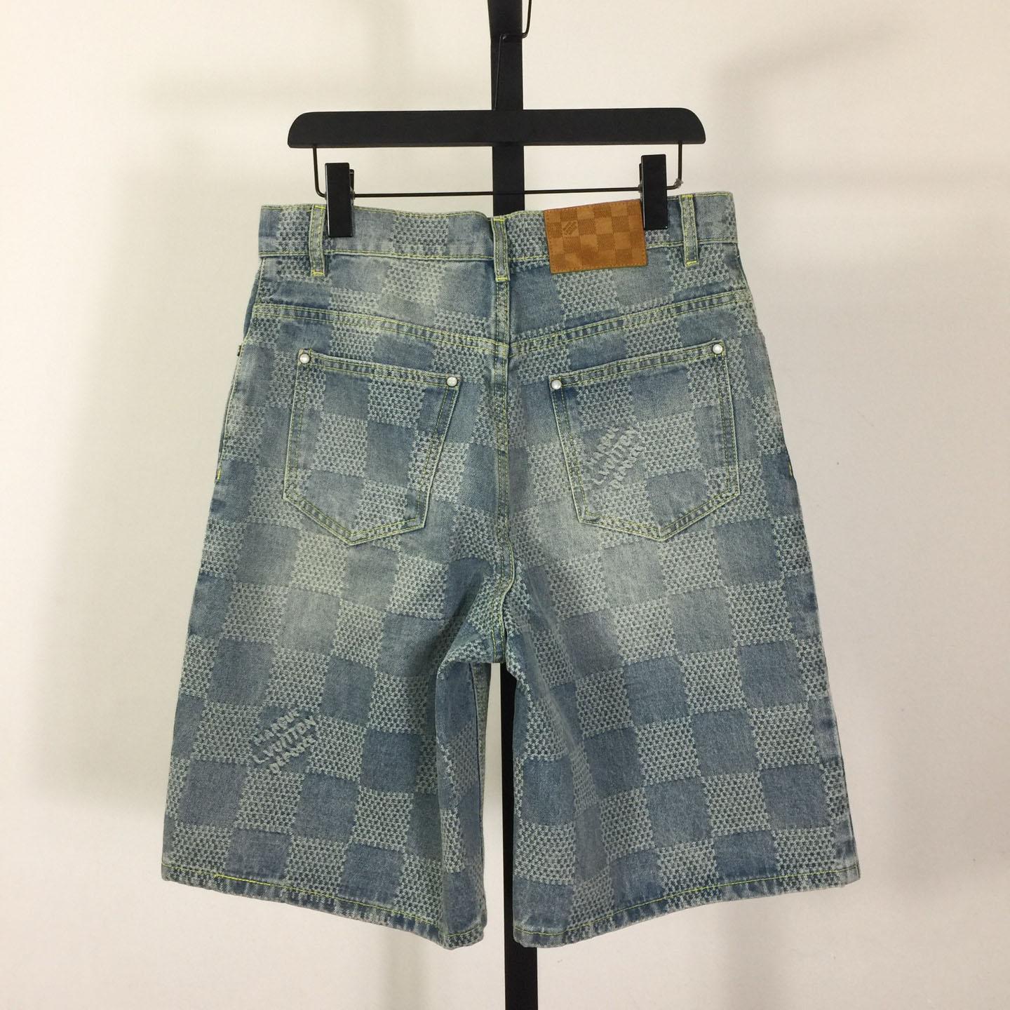 Louis Vuitton Damier 3D Light Denim Shorts   1AHVDS - EUR FASHION