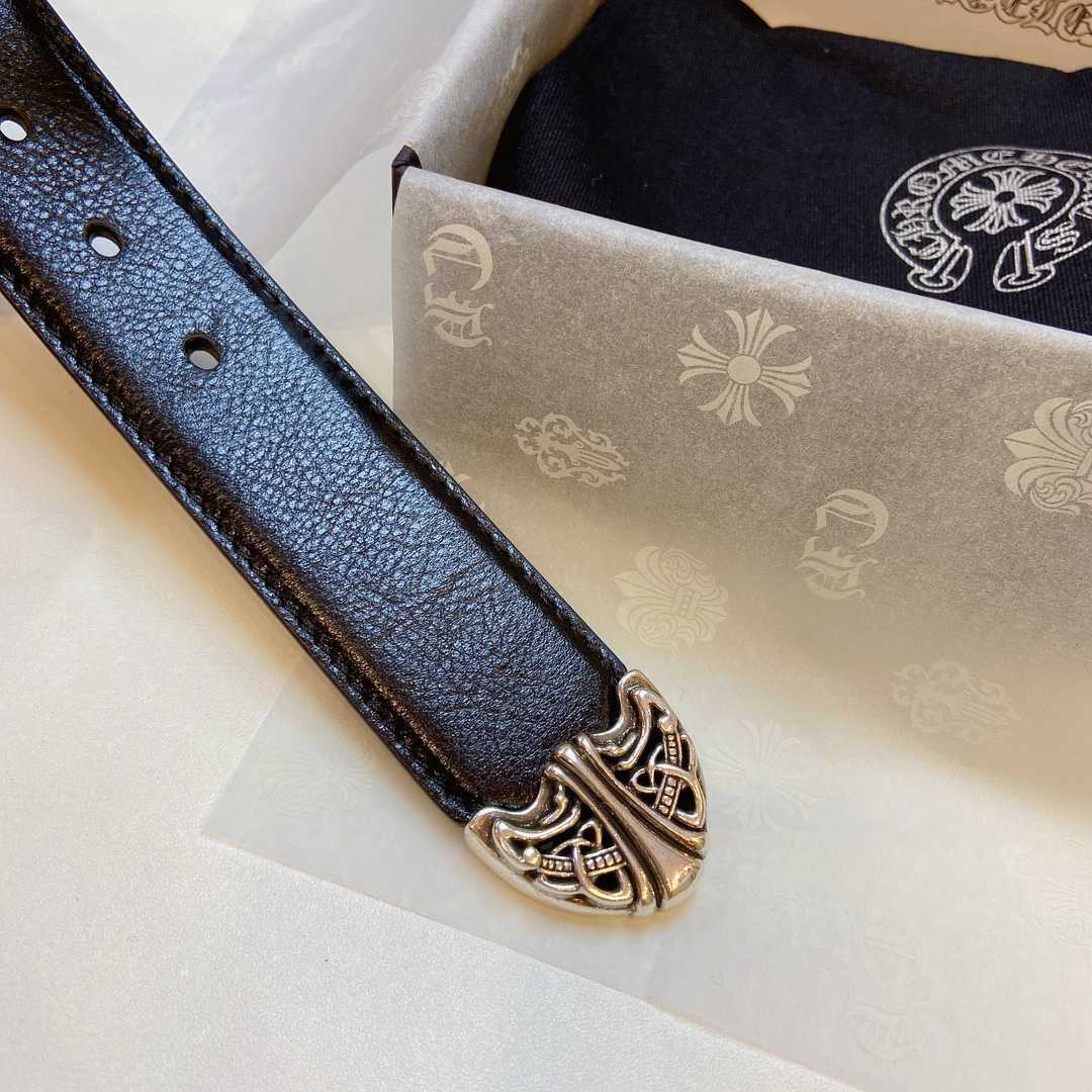 Chrome Hearts Leather Belt    3.8cm - EUR FASHION