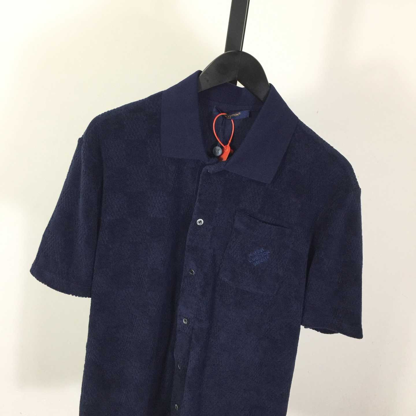 Louis Vuitton Damier French Terry Short-Sleeved Cotton-Blend Shirt   1AGK51 - EUR FASHION