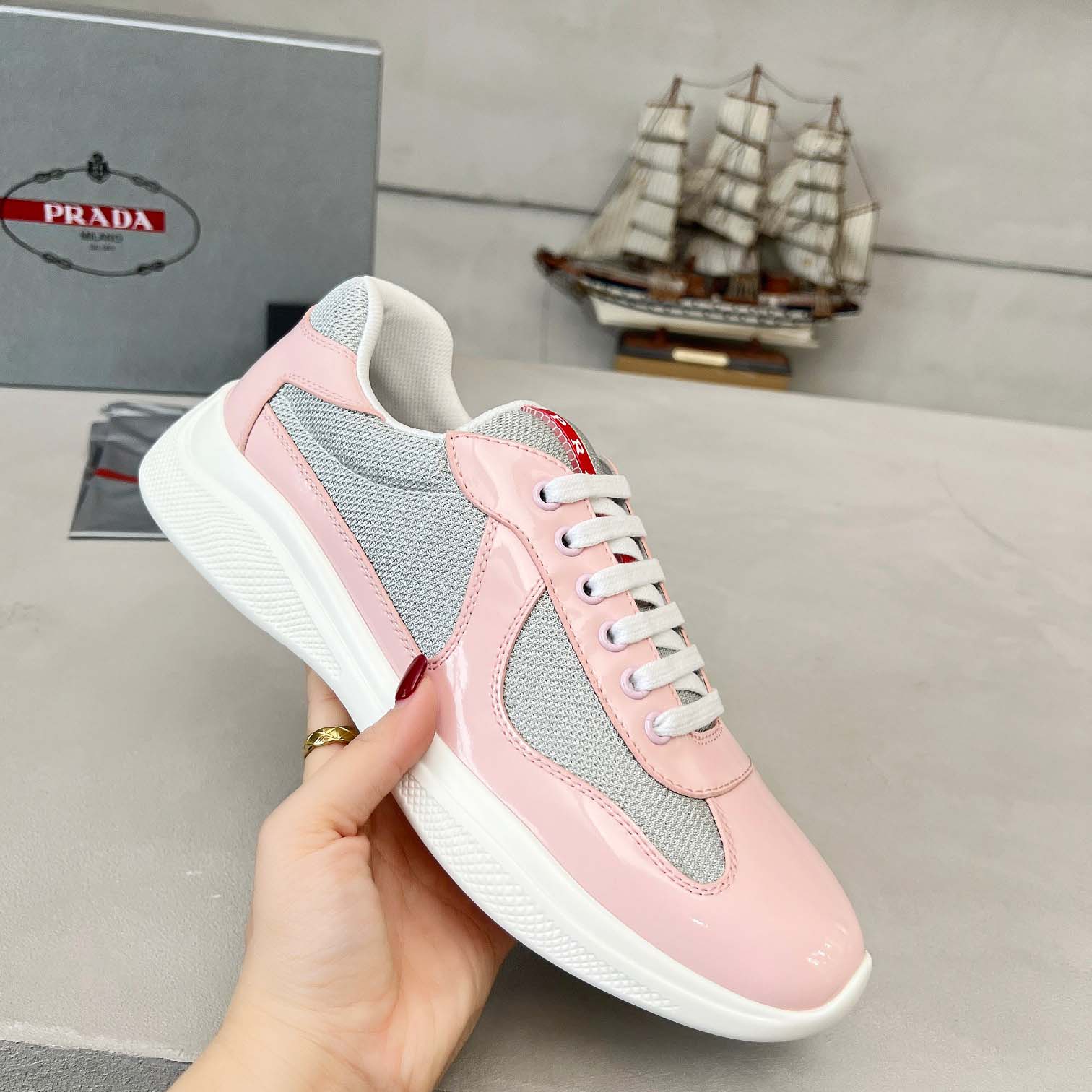 Prada America's Cup Biker Fabric Sneakers - EUR FASHION
