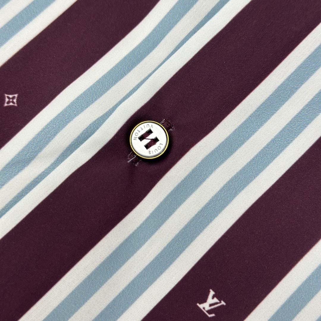 Louis Vuitton Striped Short-Sleeved Shirt   1AHVWE - EUR FASHION