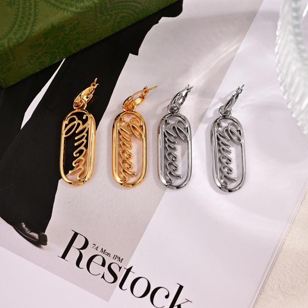 Gucci Script Logo Drop Earrings - EUR FASHION