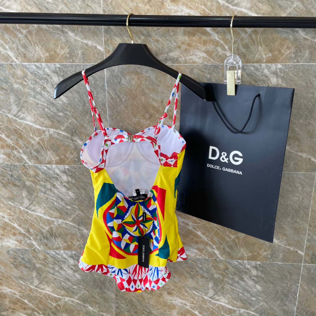 Dolce & Gabbana Carretto-print Balconette One-piece Swimsuit - EUR FASHION