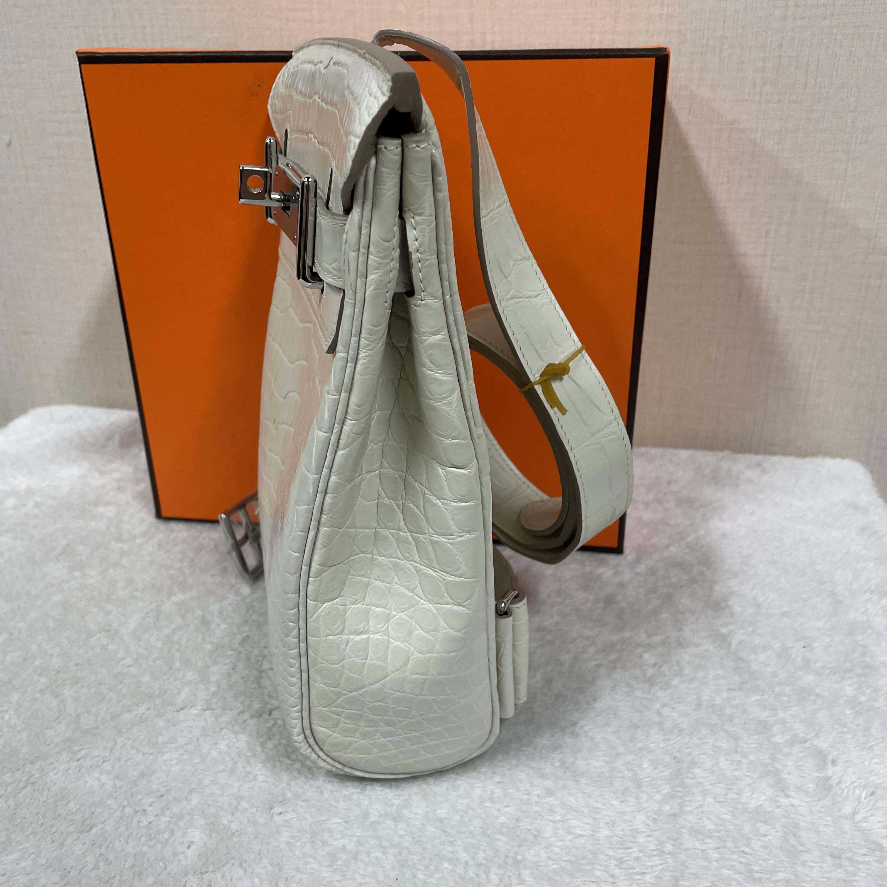 Hermes Hac-a-Dos Beton Croco PHW - EUR FASHION