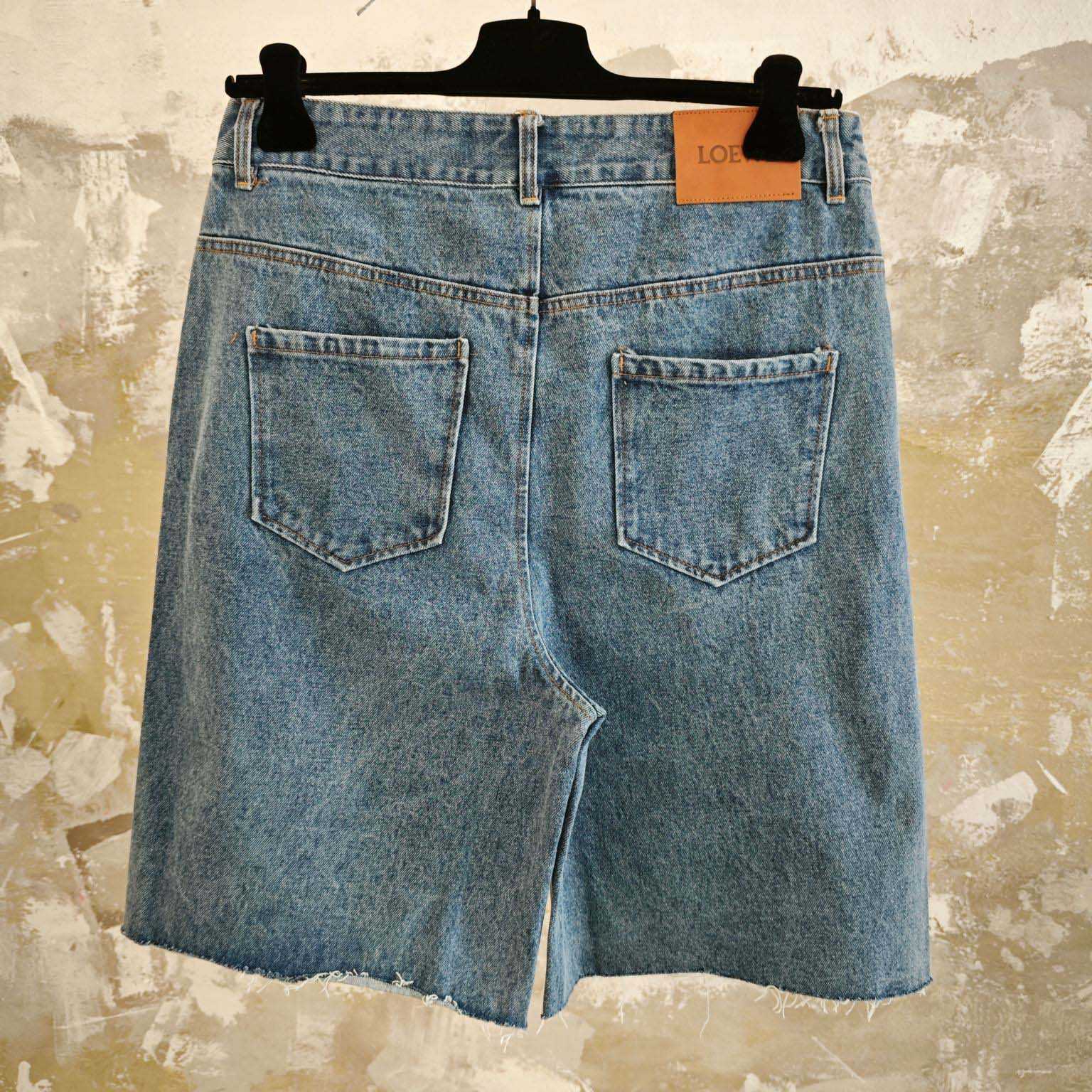 Loewe Anagram Shorts In Denim - EUR FASHION