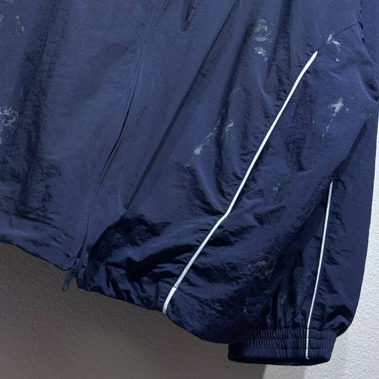 Balenciaga Painter Tracksuit Jacket In Navy Techno Poplin - EUR FASHION