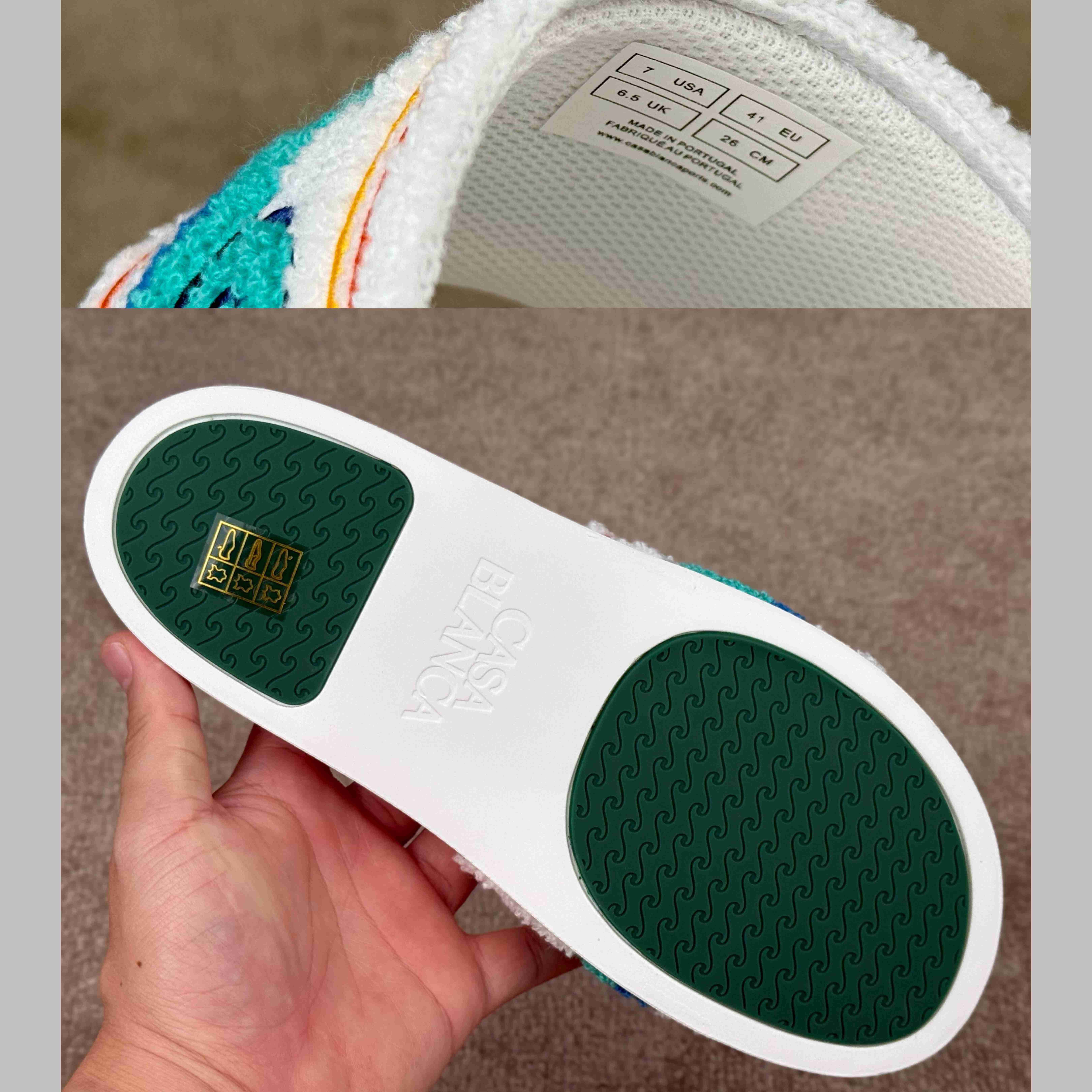 Casablanca Men's Embroidered Terry Slide Sandals - EUR FASHION