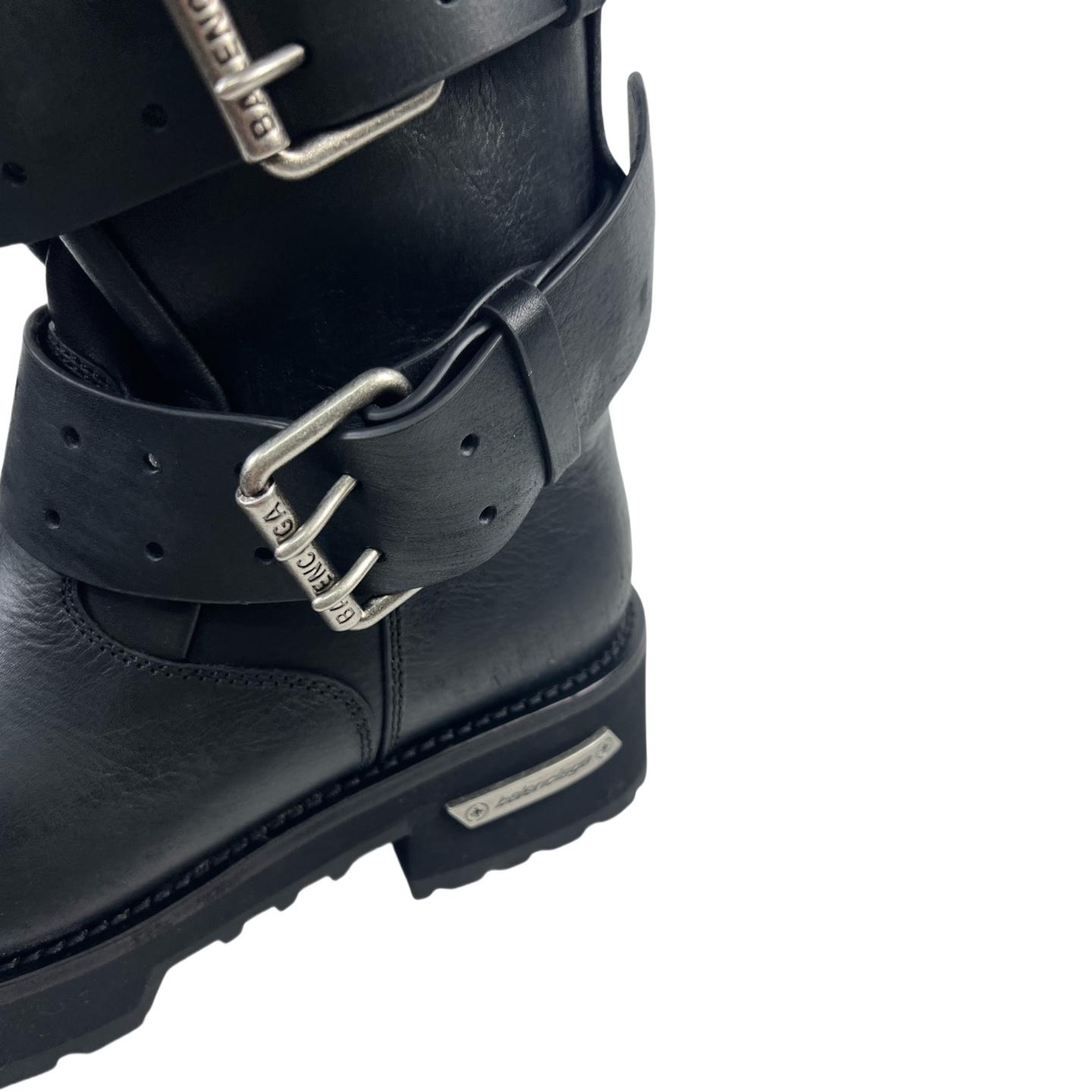 Balenciaga Venom High Boot In Black Calfskin - EUR FASHION