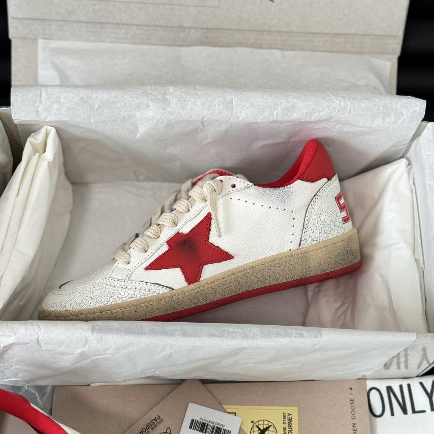 Golden Goose Ball Star 'White Red'  - EUR FASHION