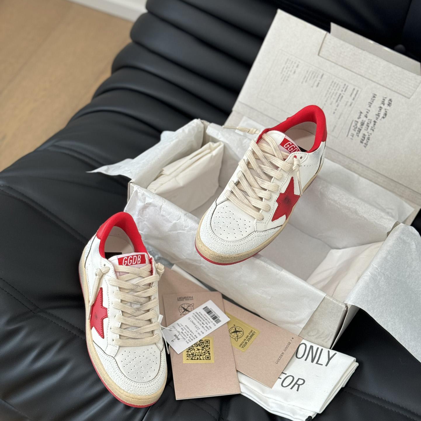 Golden Goose Ball Star 'White Red'  - EUR FASHION