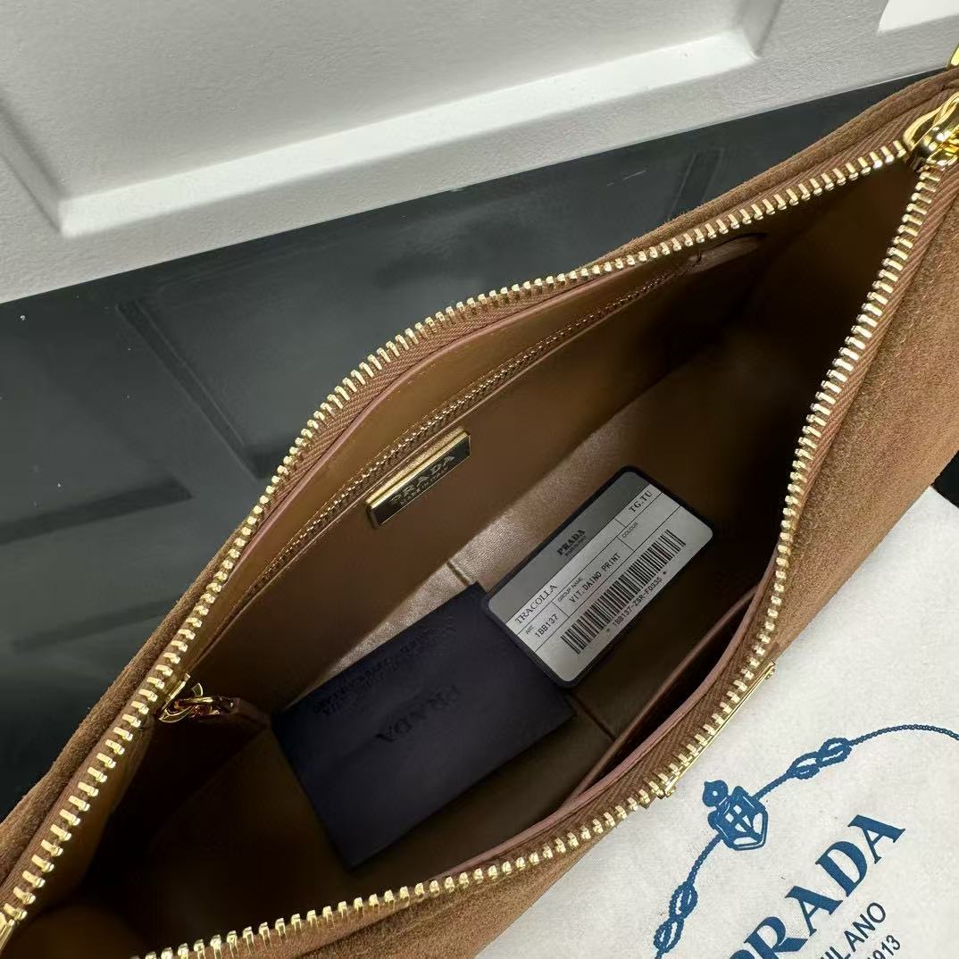 Prada Aimée Medium Suede Shoulder Bag - EUR FASHION