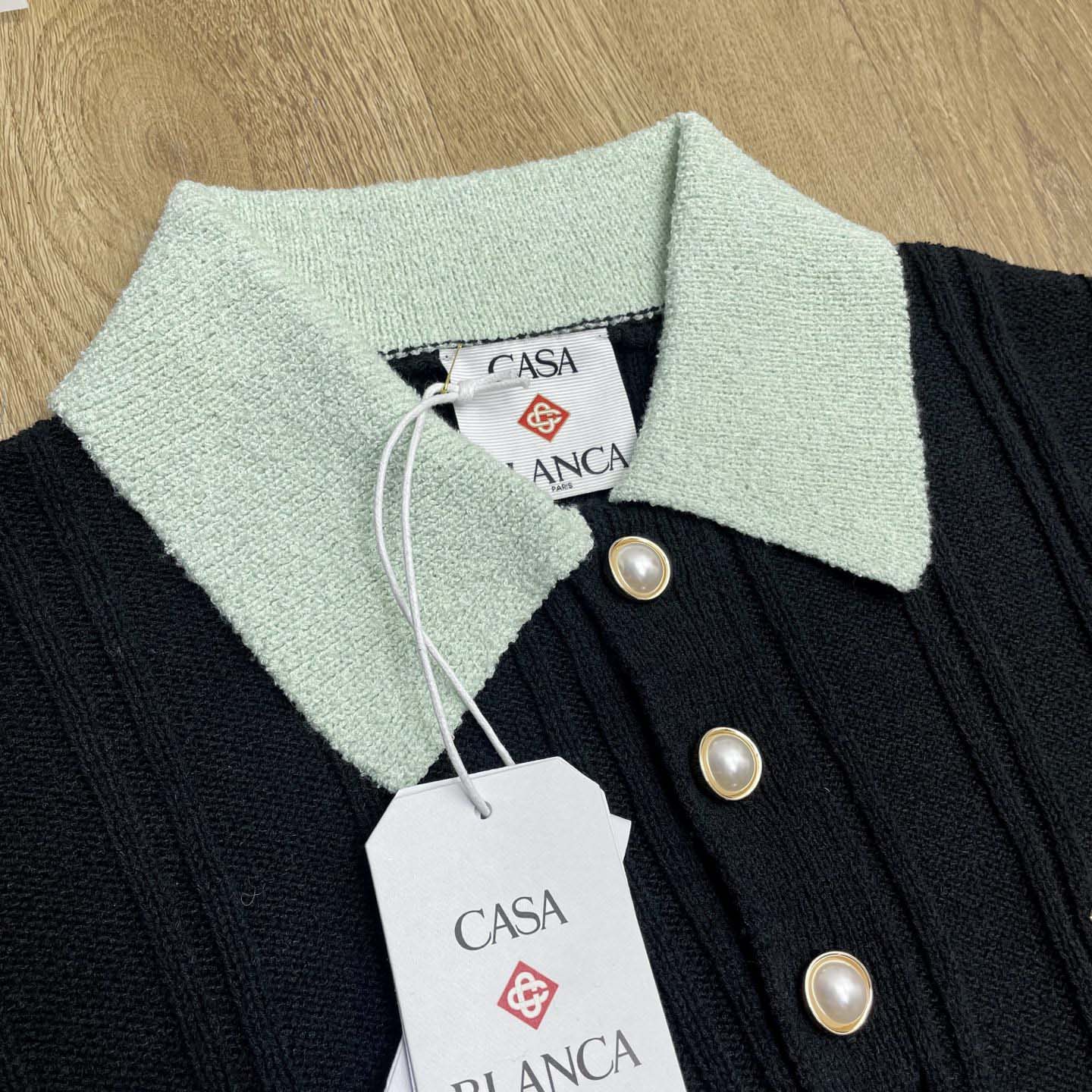 Casablanca Boucle Long Sleeve Polo Shirt     D0101 - EUR FASHION