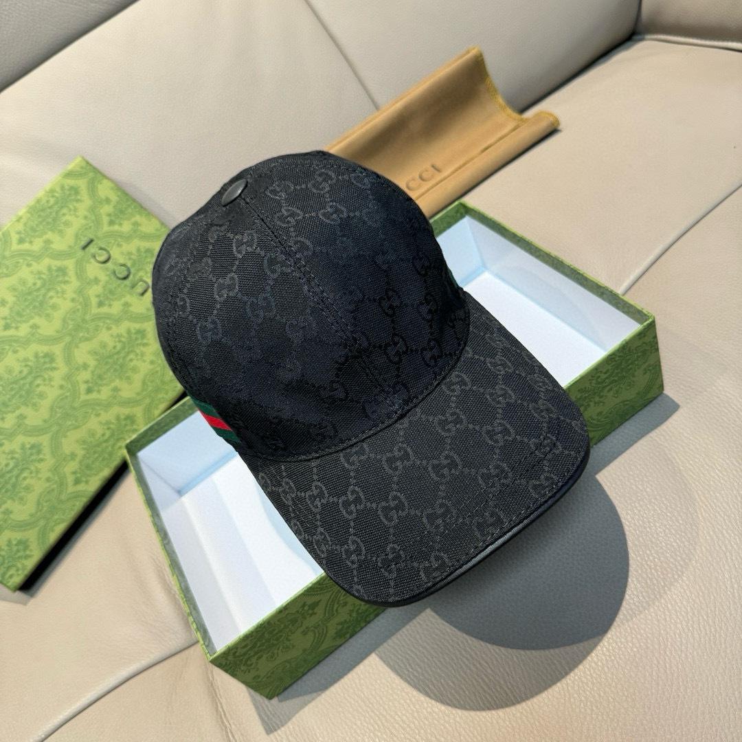 Gucci Original GG Canvas Baseball Hat With Web - EUR FASHION