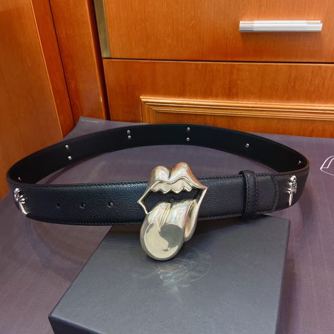 Chrome Hearts Leather Belt   - EUR FASHION