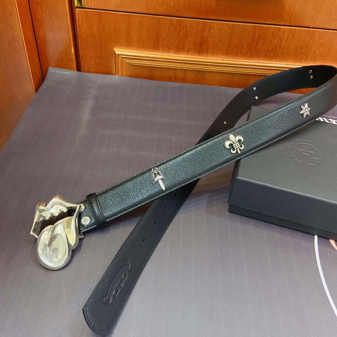 Chrome Hearts Leather Belt   - EUR FASHION