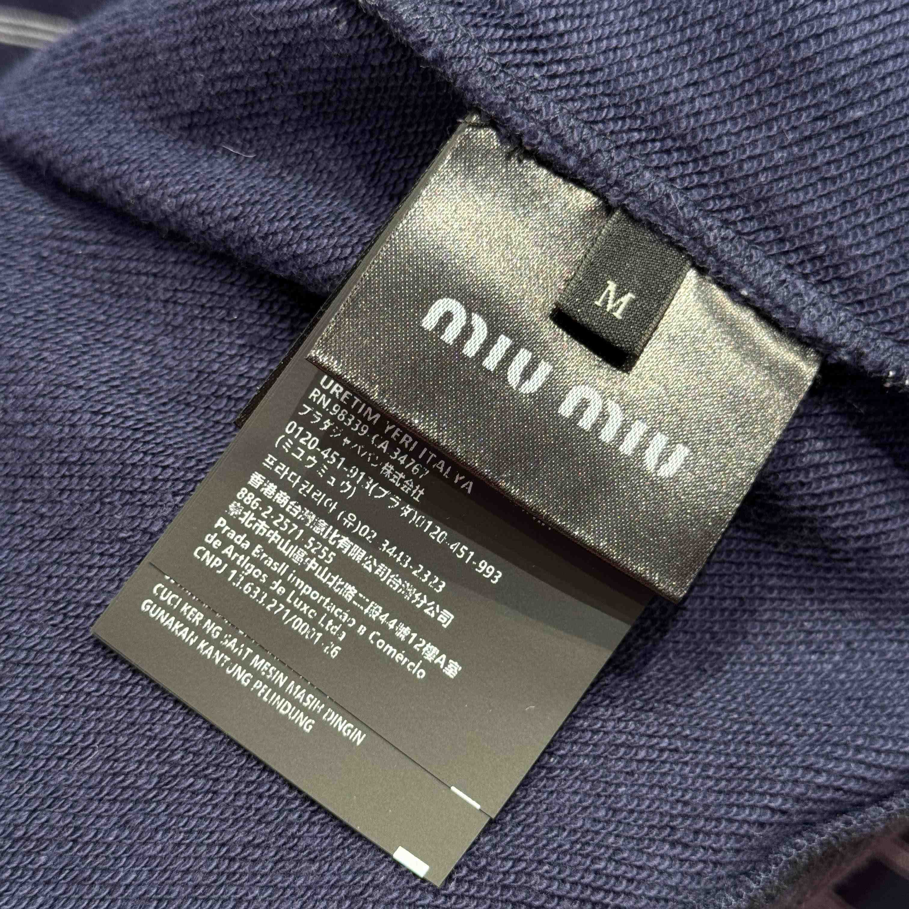 Miu Miu Striped ZIp-Up Polo Shirt - EUR FASHION