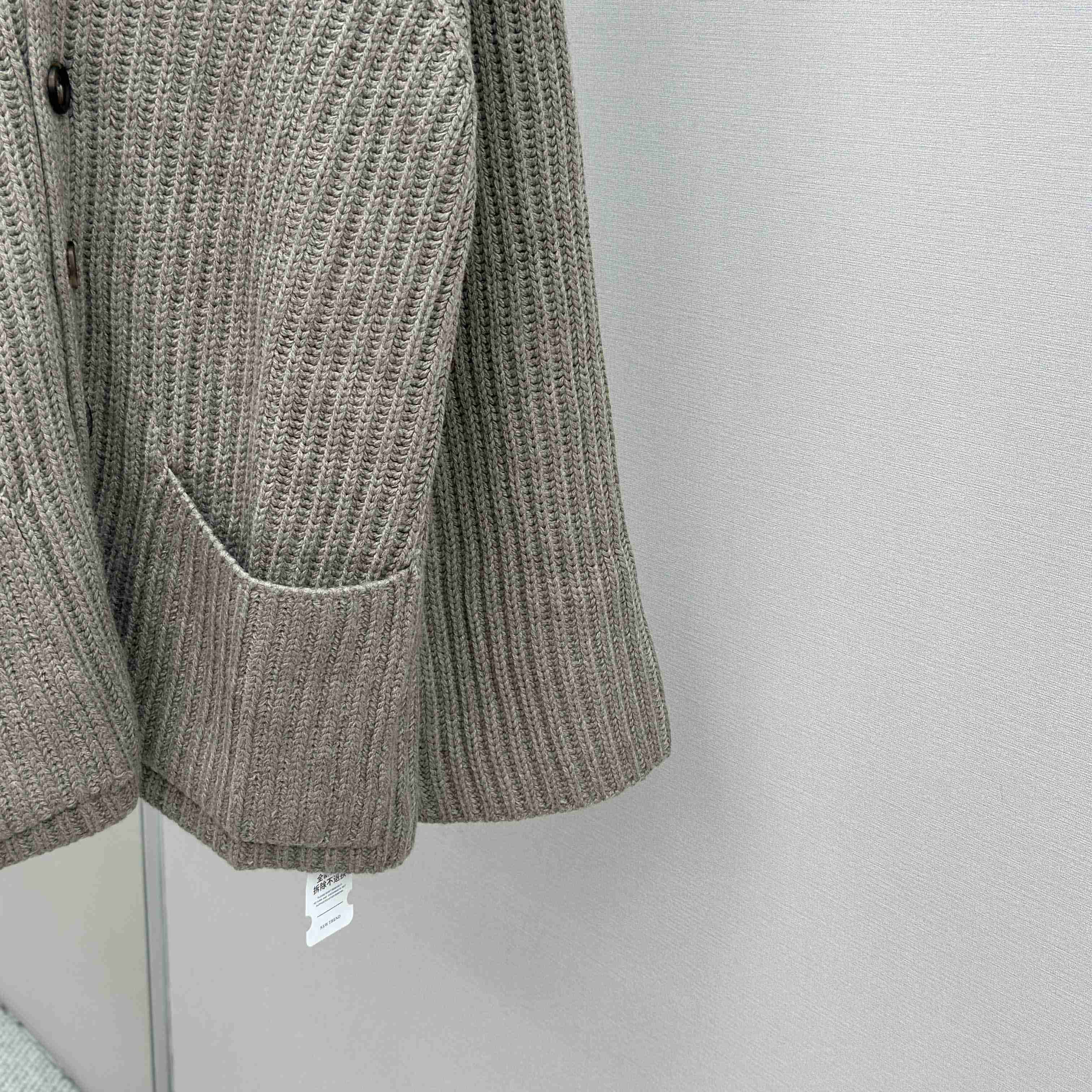 Bottega Veneta Neutral V-Neck Knit Cardigan - EUR FASHION