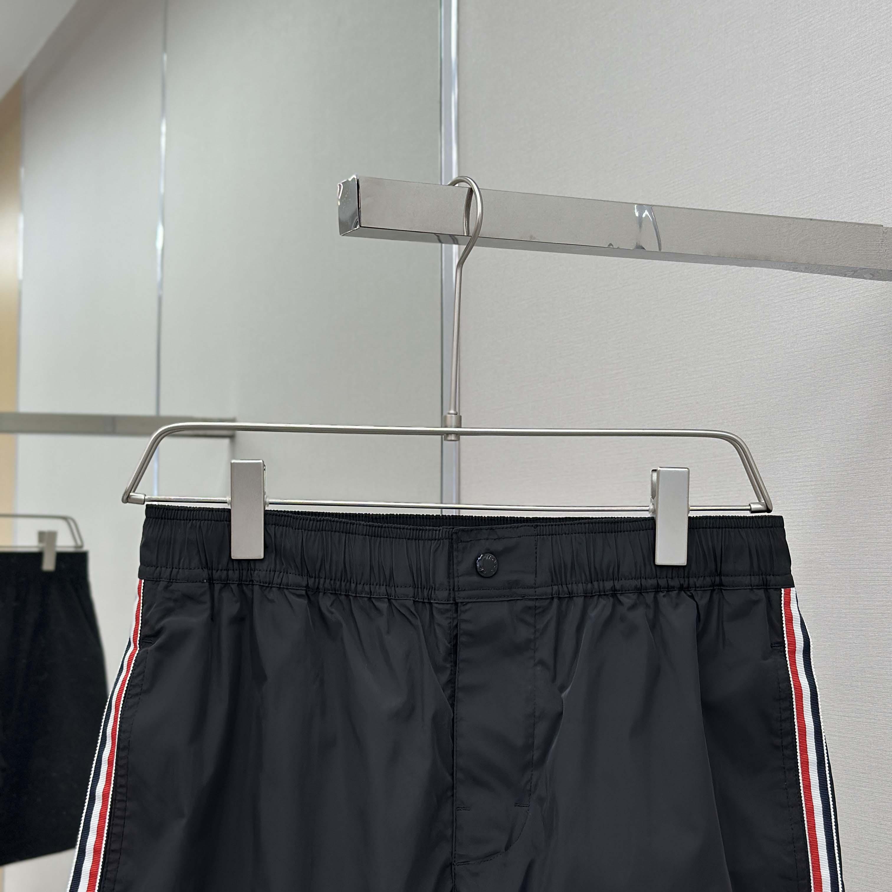 Moncler Black Tricolour-Trimmed Swim Shorts - EUR FASHION