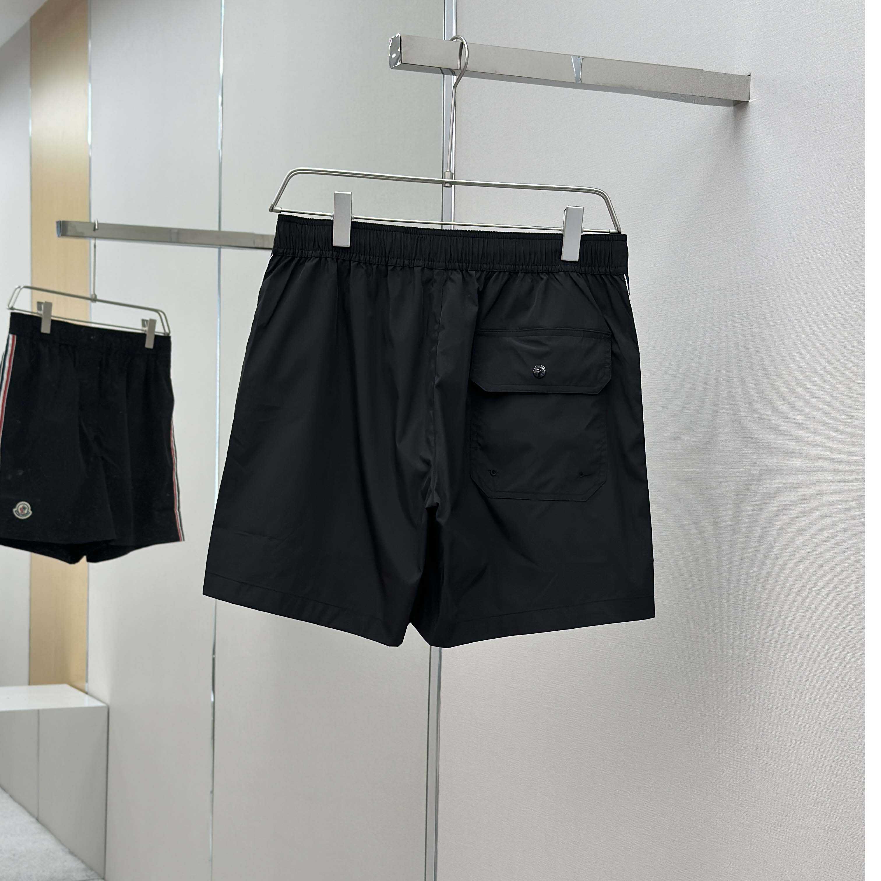 Moncler Black Tricolour-Trimmed Swim Shorts - EUR FASHION