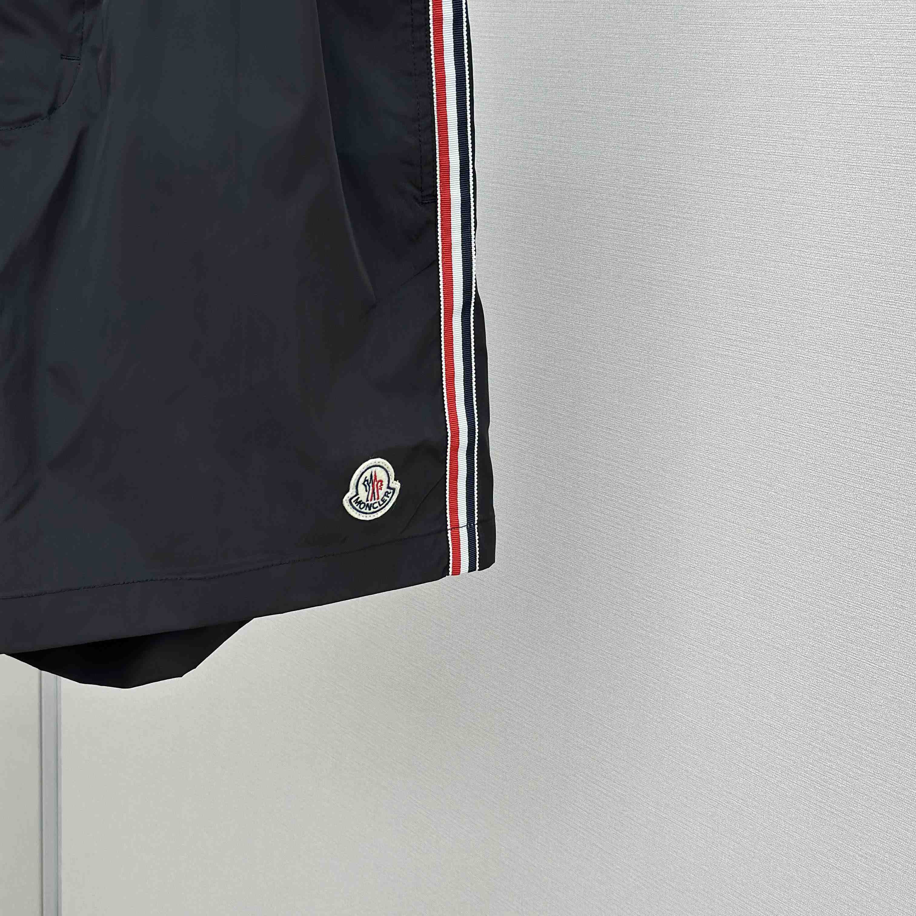 Moncler Black Tricolour-Trimmed Swim Shorts - EUR FASHION