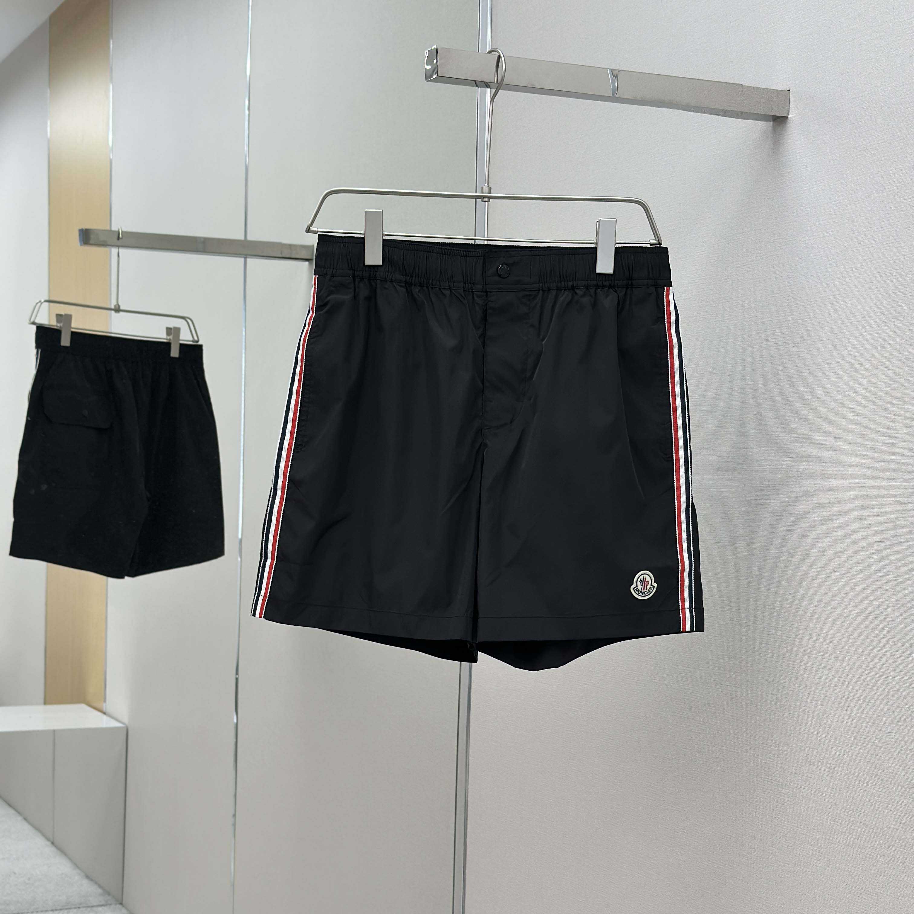Moncler Black Tricolour-Trimmed Swim Shorts - EUR FASHION