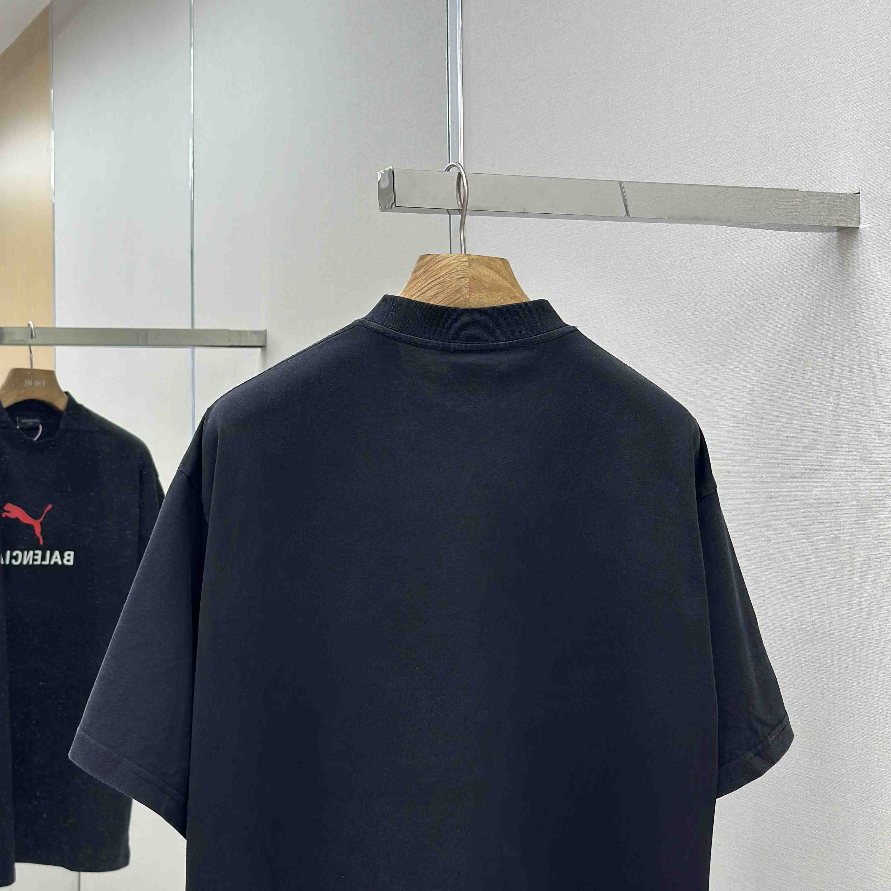 Balenciaga I PUMA Oversized T-Shirt in faded washed black dry jersey - EUR FASHION