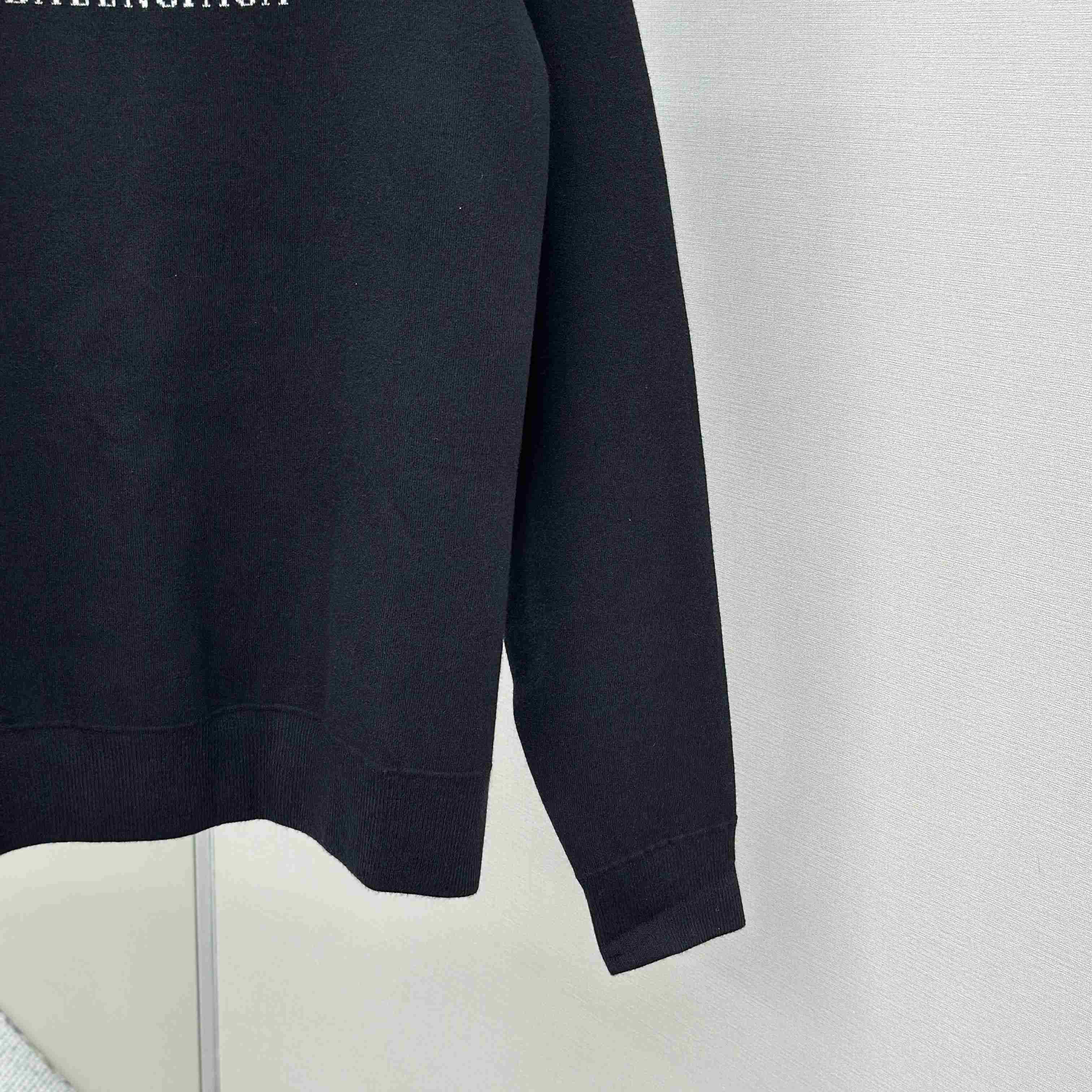 Balenciaga Crewneck Sweater In Black And White Wool Knit - EUR FASHION