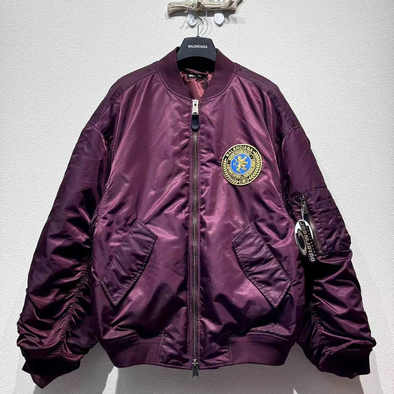 Balenciaga Bomber Jacket Large Fit In Dark Purple - EUR FASHION