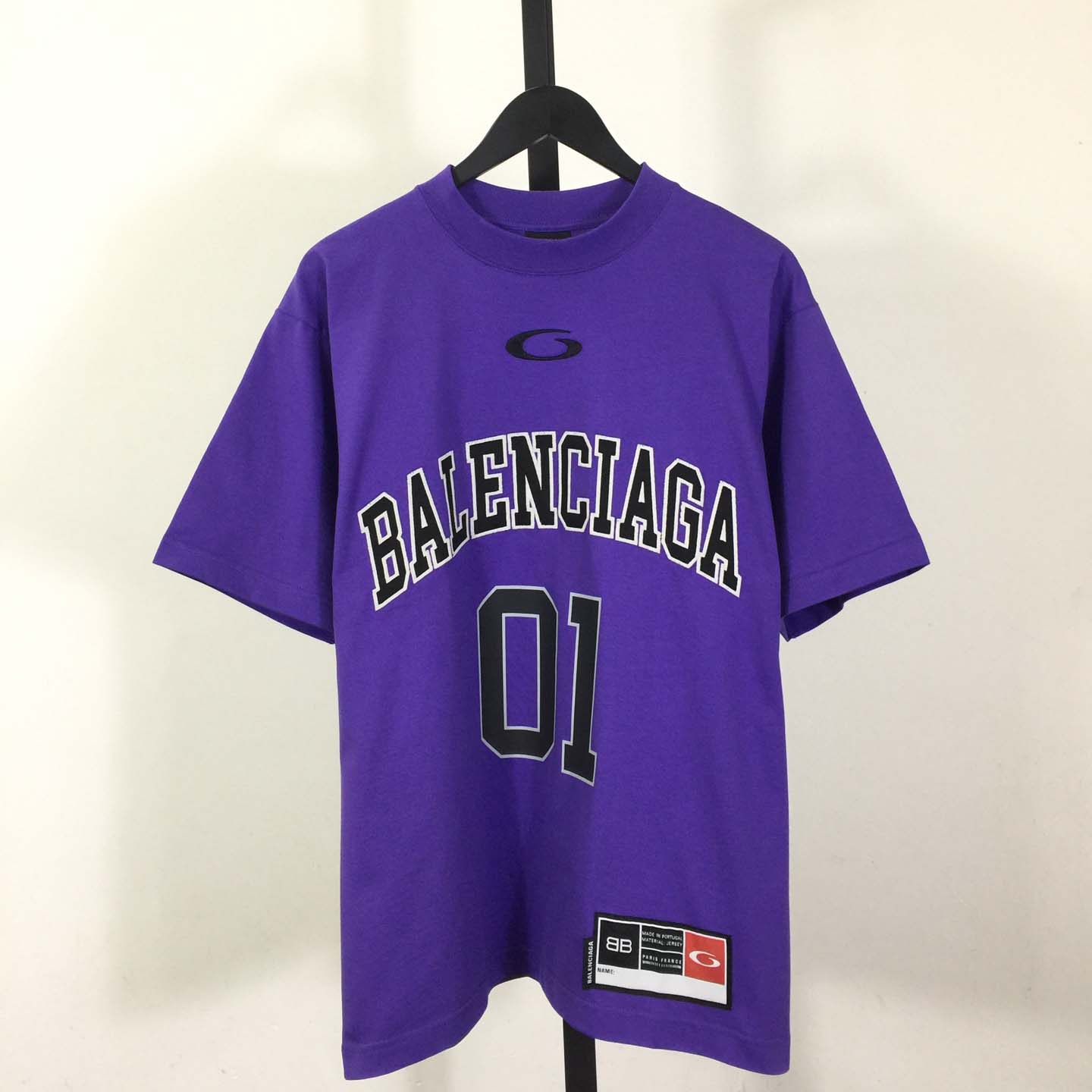 Balenciaga Basketball Series - Oversized T-Shirt In Deep Purple Vintage Jersey - EUR FASHION