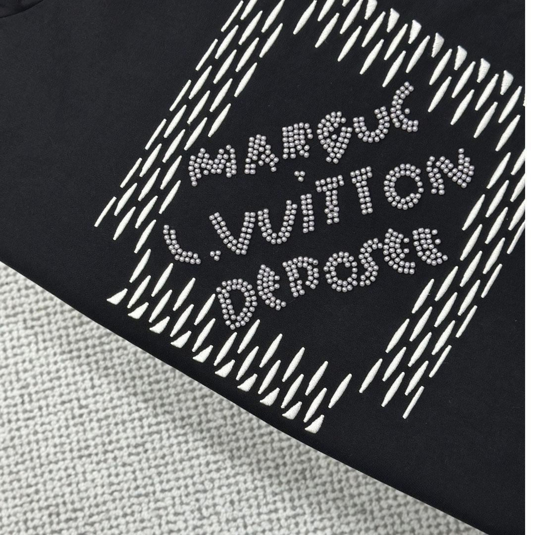 Louis Vuitton Embroidered Signature Cotton T-Shirt   1AFJFK - EUR FASHION
