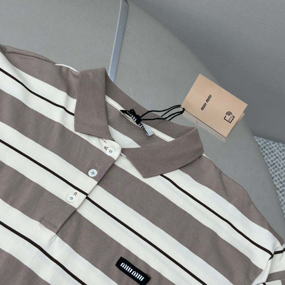 Miu Miu Striped Polo Shirt - EUR FASHION