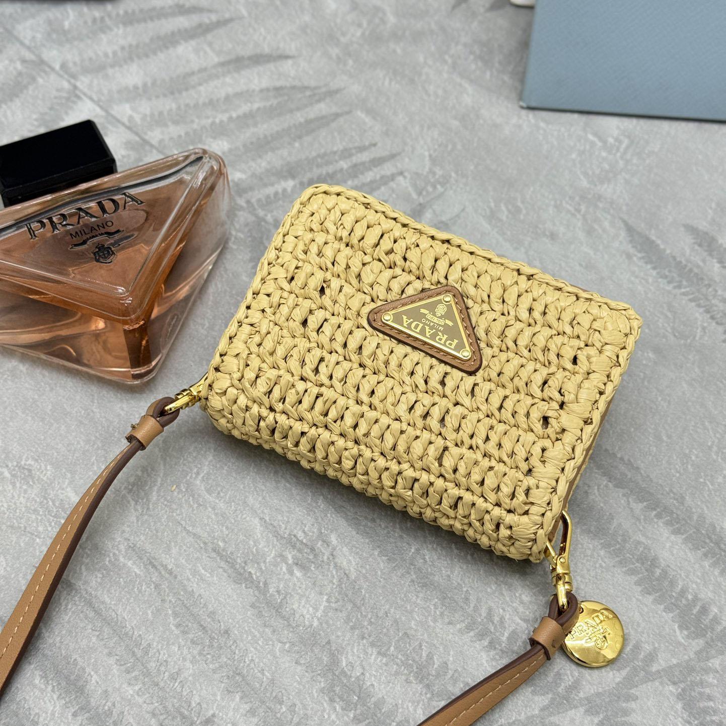 Prada Crochet Card Holder With Shoulder Strap - EUR FASHION