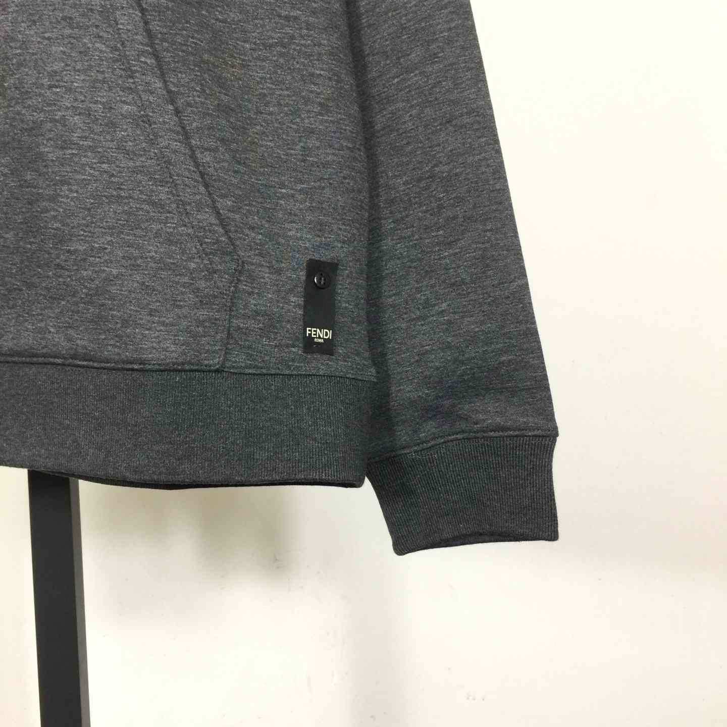 Fendi Dark Gray Cotton Sweatshirt - EUR FASHION