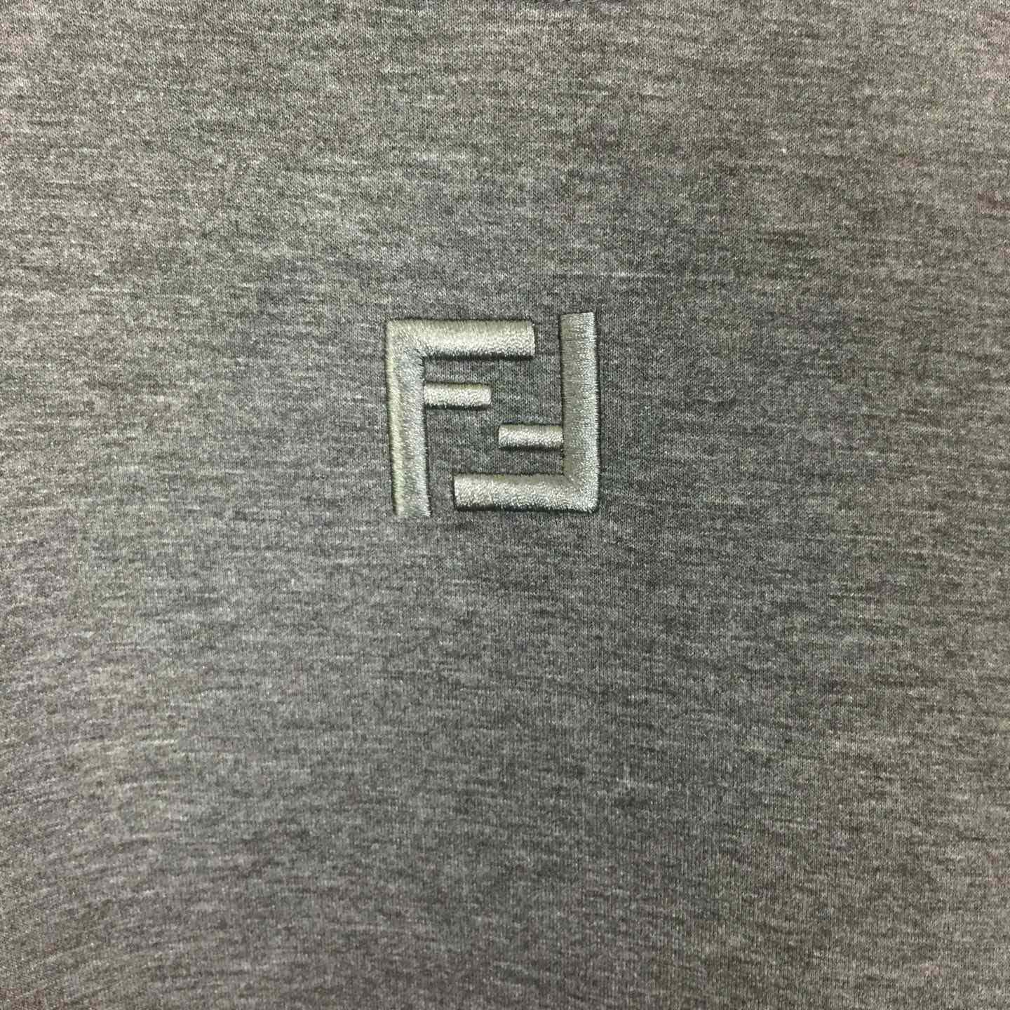 Fendi Dark Gray Cotton Sweatshirt - EUR FASHION