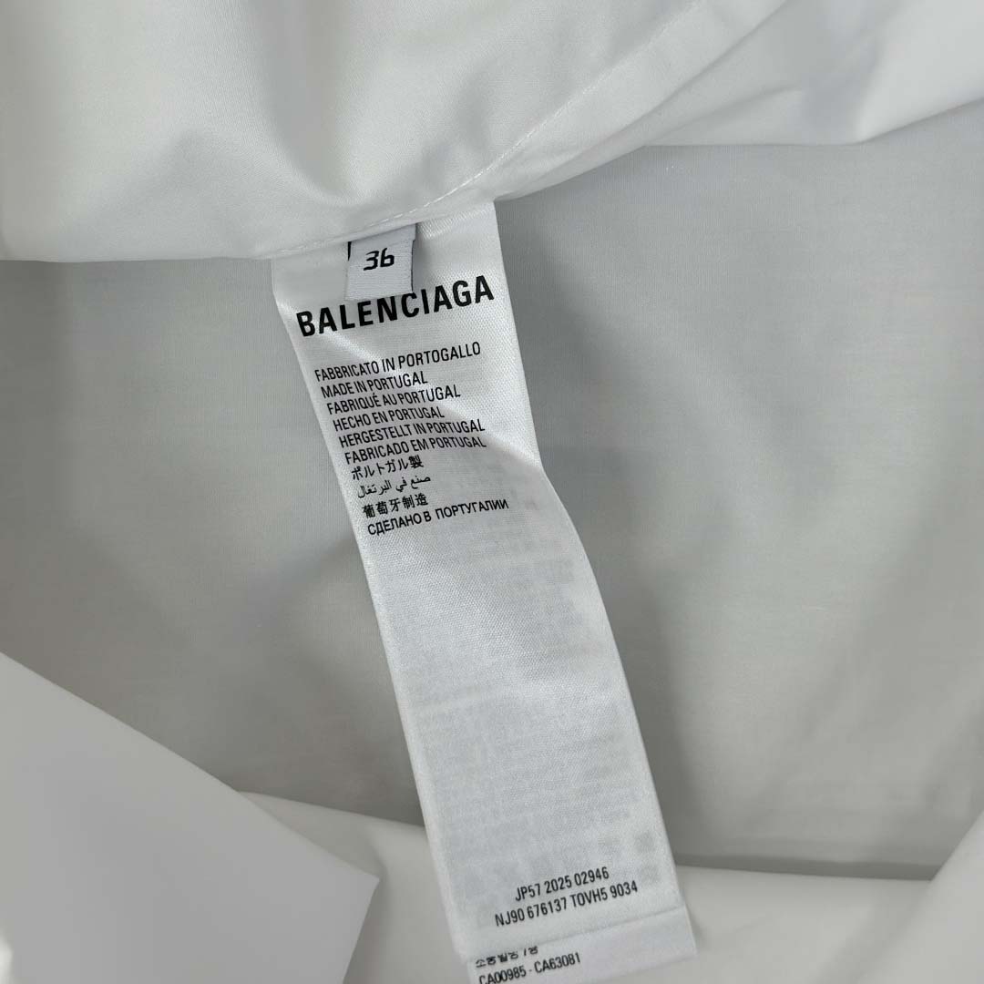 Balenciaga Large Fit Shirt In White Cotton Poplin - EUR FASHION
