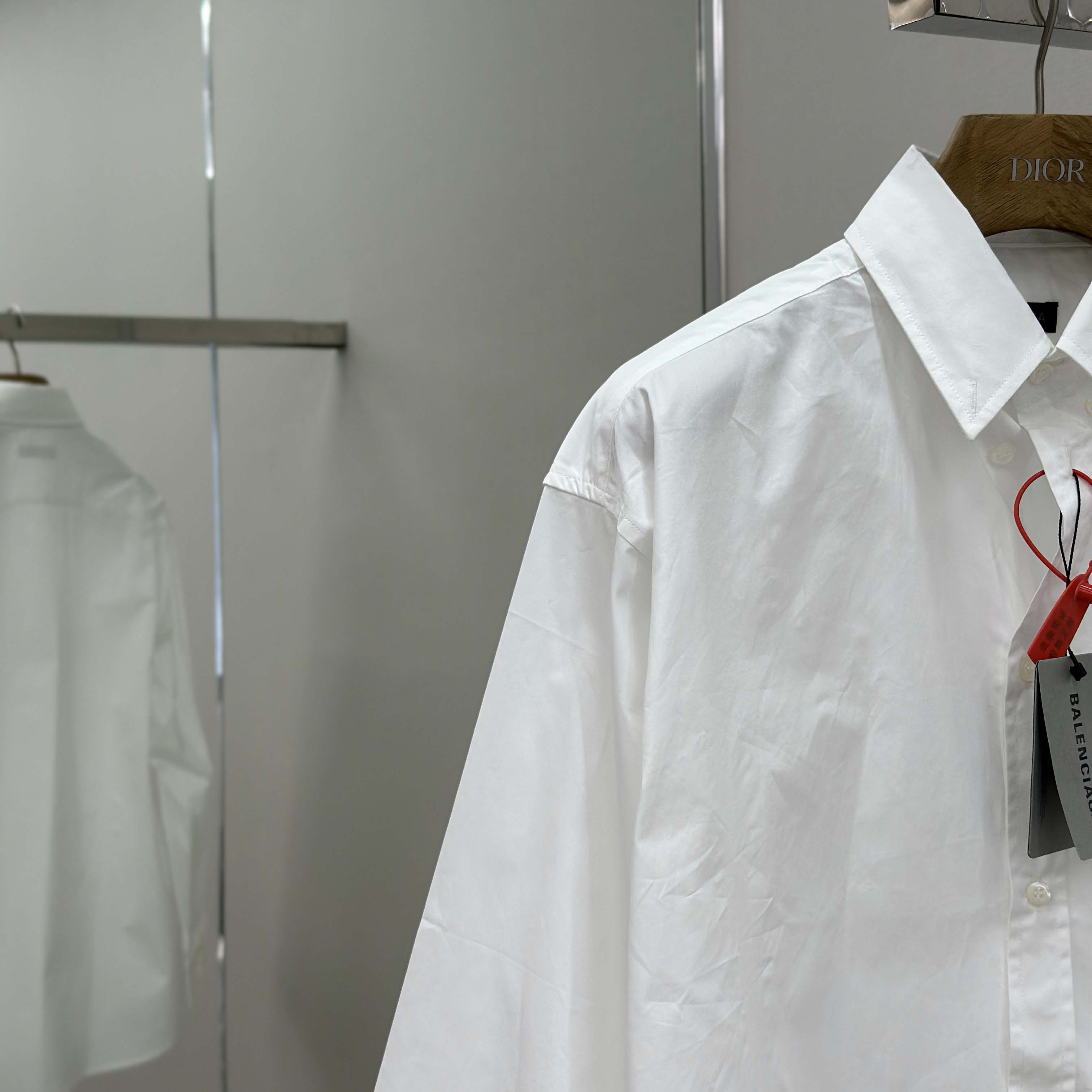 Balenciaga Large Fit Shirt In White Cotton Poplin - EUR FASHION